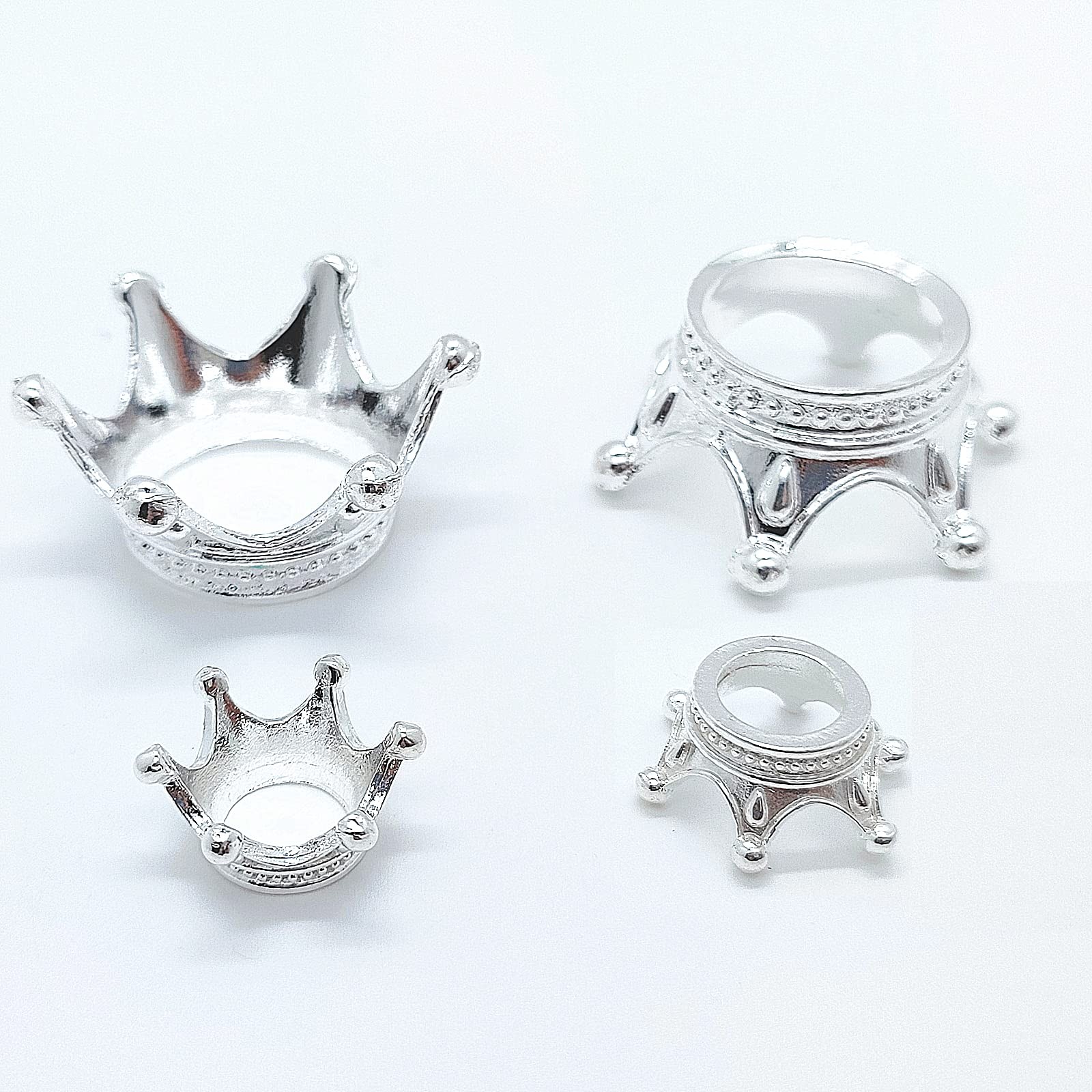 2 sizes 10 pcs Metal Silver Crystal Ball Stands Globe Stone Holders Sphere Di…