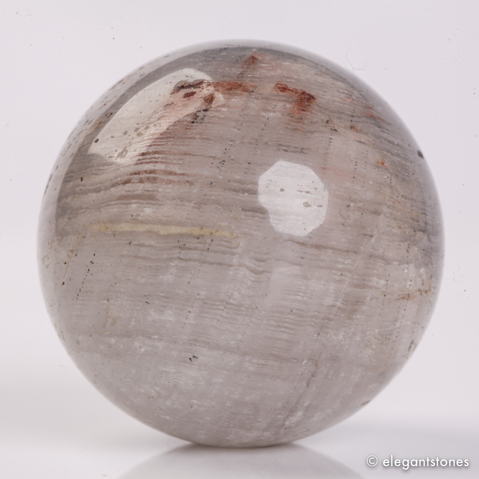 63g36mm Natural Garden/Phantom/Ghost/Lodolite Quartz Crystal Sphere Healing Ball