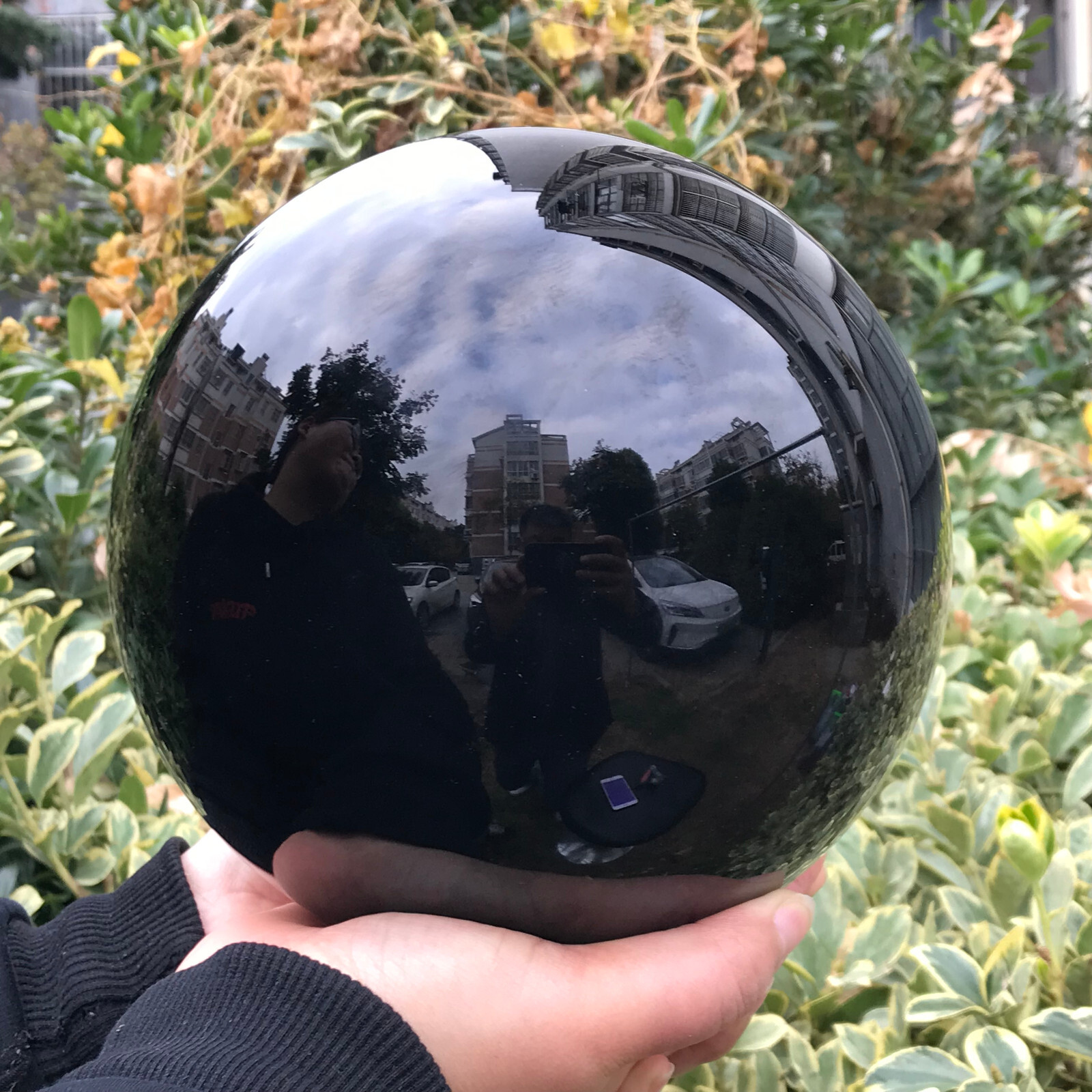 22LB TOP Natural obsidian Quartz Sphere Crystal Ball Healing+stand