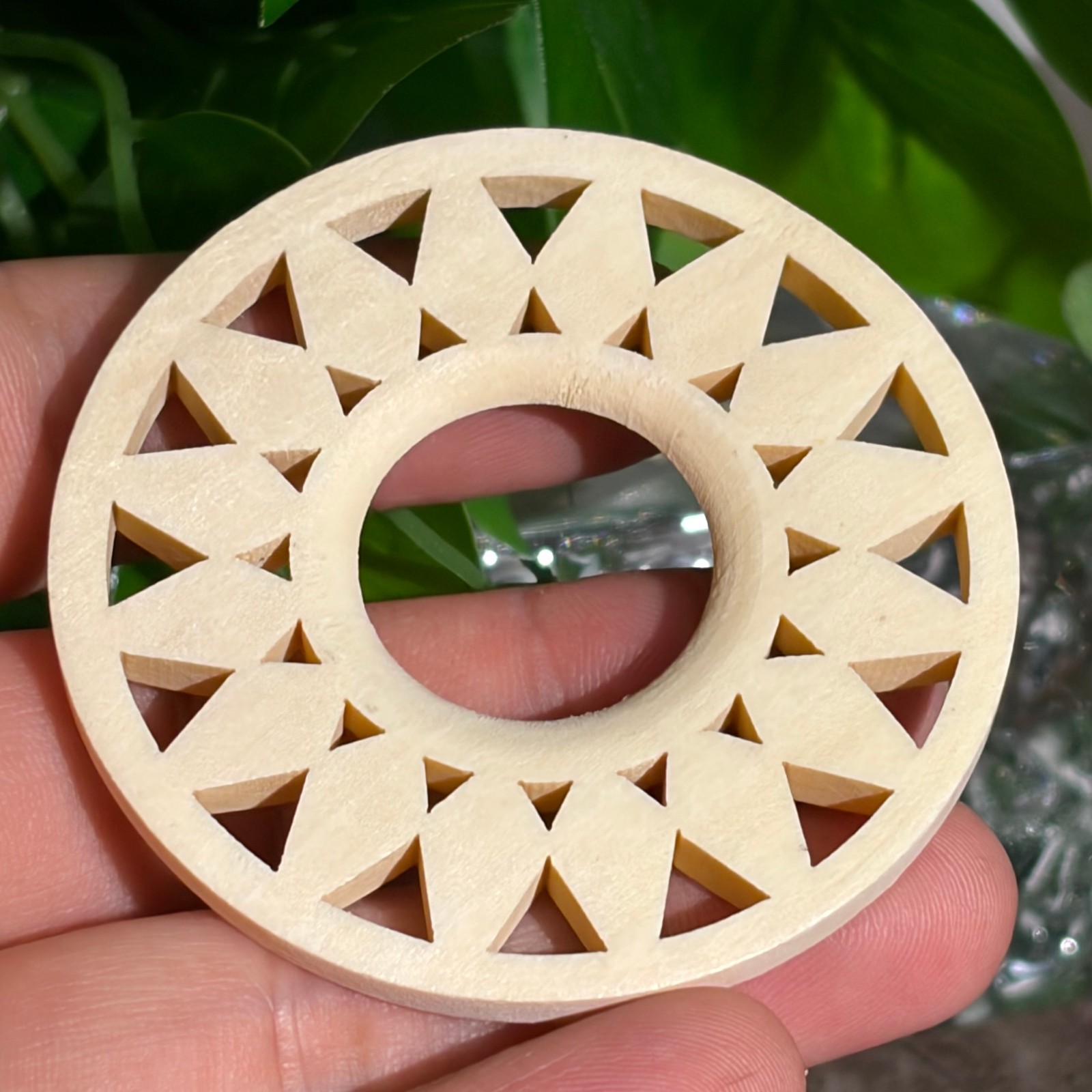 Wood Sunflower Stand Crystal Ball Holder Display Base for Gemstone Sphere Decor