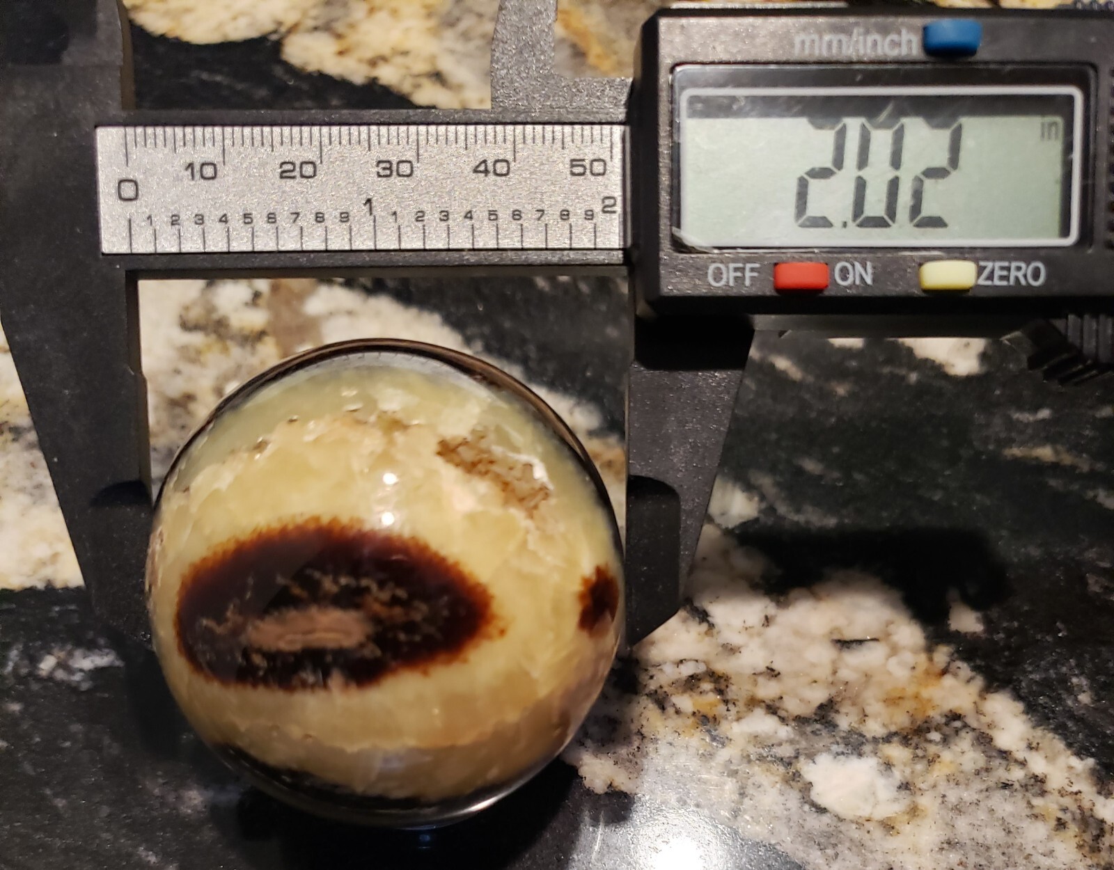 2.0″ Natural Septarium Septarian Dragon Egg Phosphorescent UV Crystal Sphere