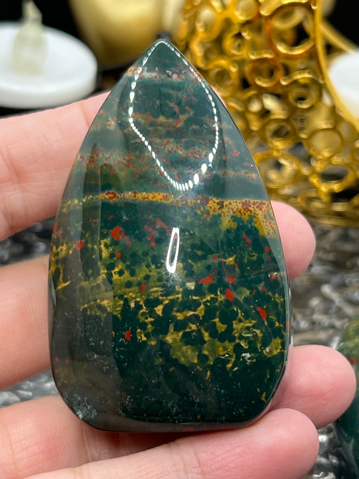 Natural Colorful Ocean Jasper freeform Flame Tear HQ High Polish L@@K Free ship