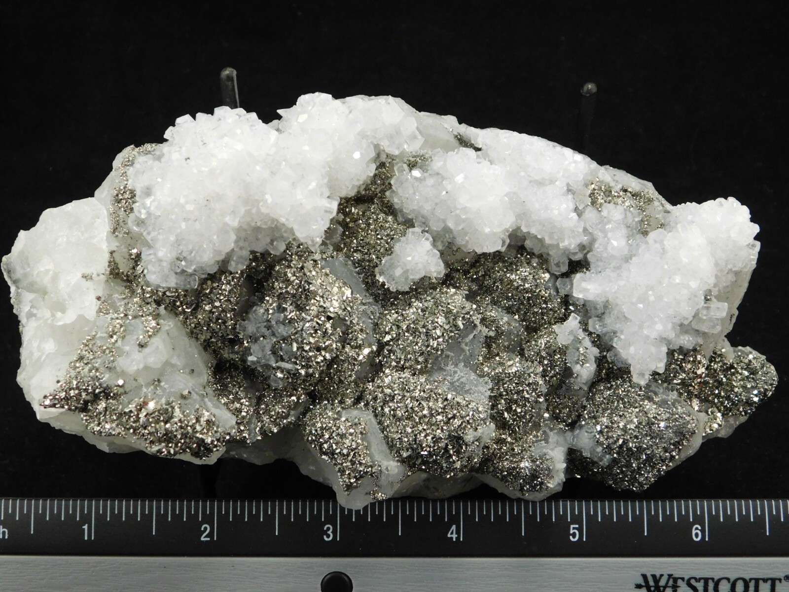BIG! Pyrite Crystal Cluster on DOGTOOTH Calcite Crystals! From Mexico 1202gr