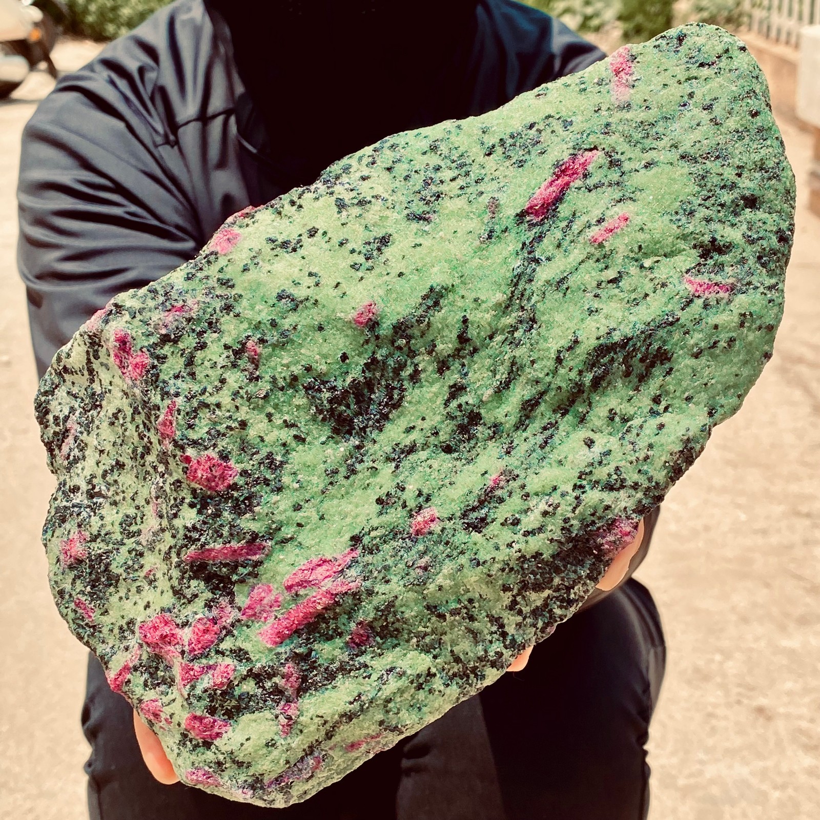 6.72LB Natural red and green treasure Quartz Crystal Rough Gemstone Specimen