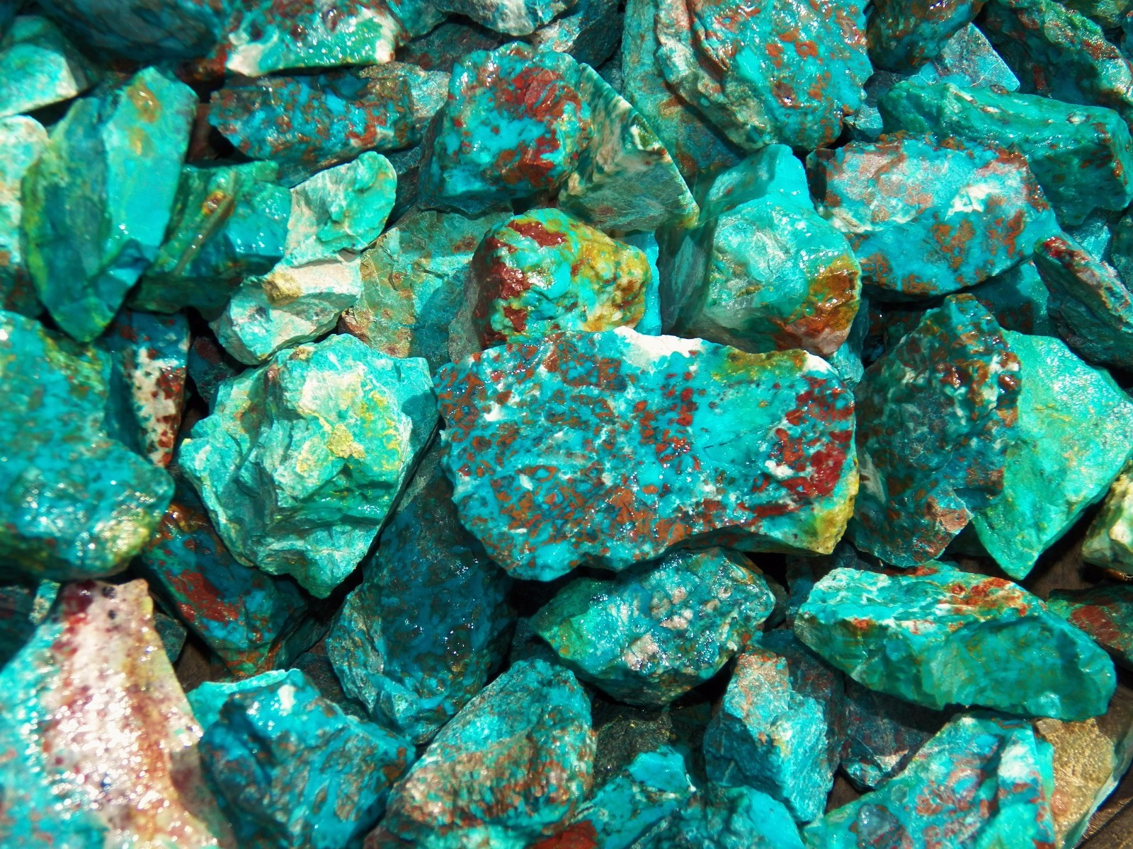 1000 Carat Lots of Chrysocolla & Turquoise Rough – Plus a FREE Faceted Gemstone