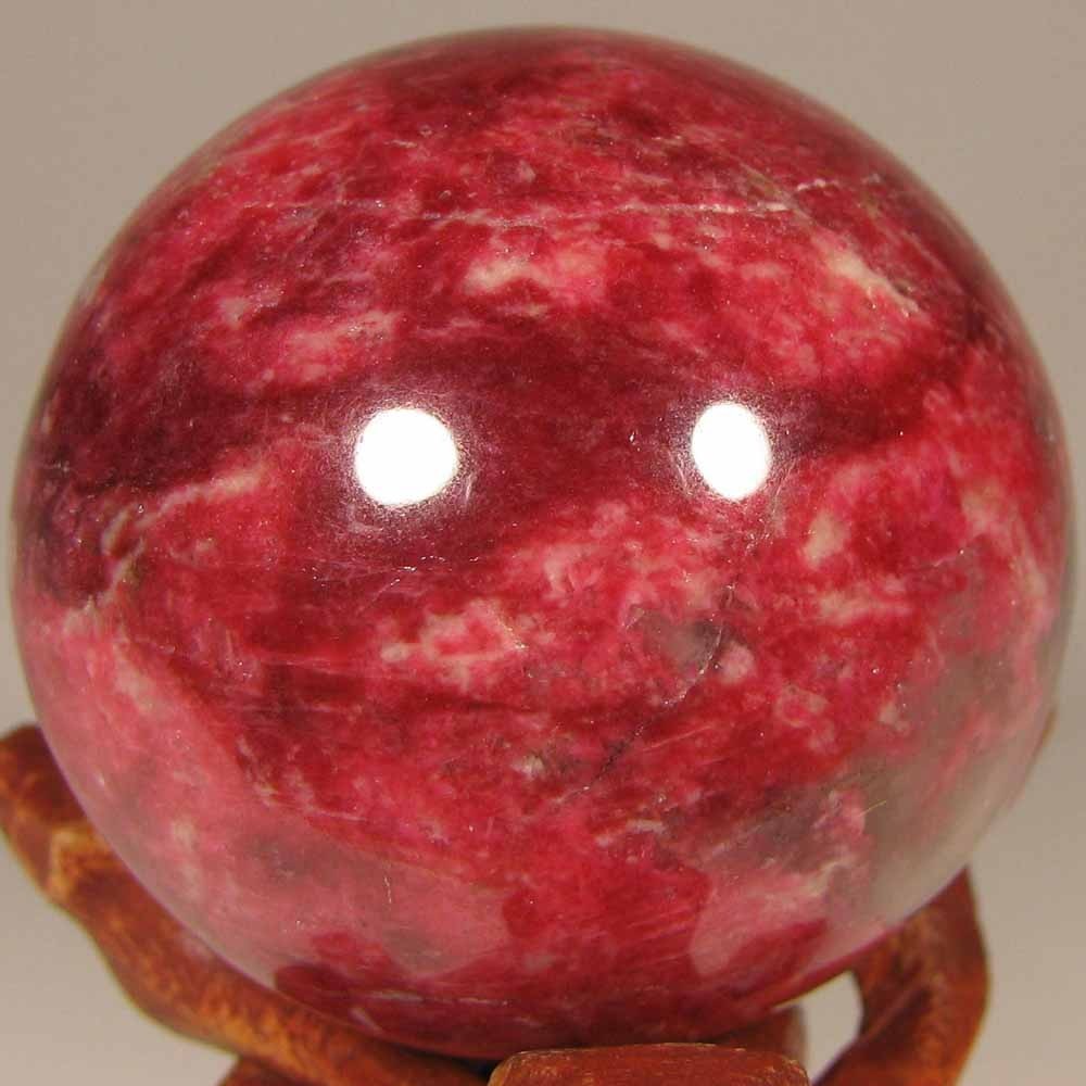 40mm Rare Pink THULITE Gemstone Sphere Ball w/ Stand – Trondheim, Norway