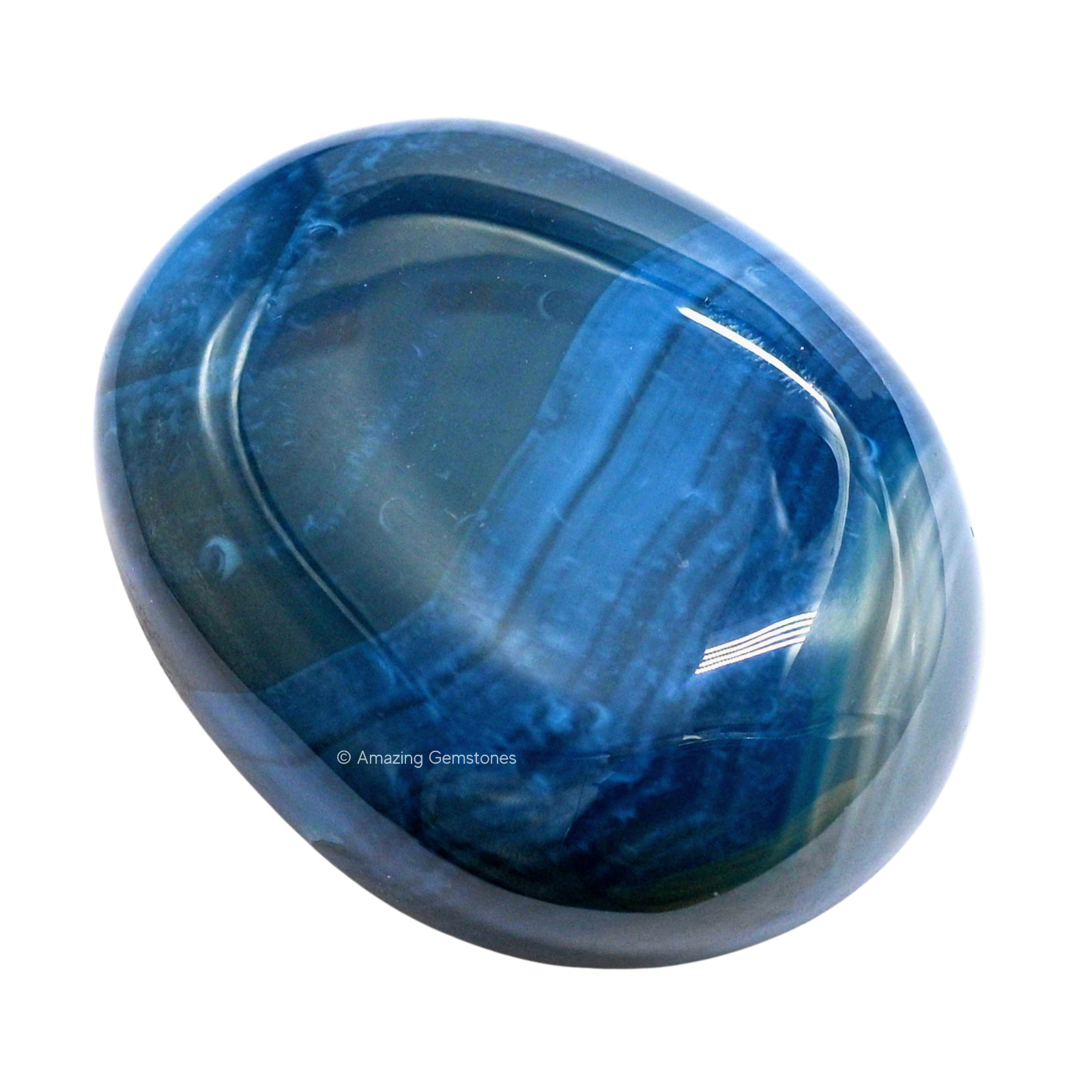 Blue Onyx Crystal Palm Stone