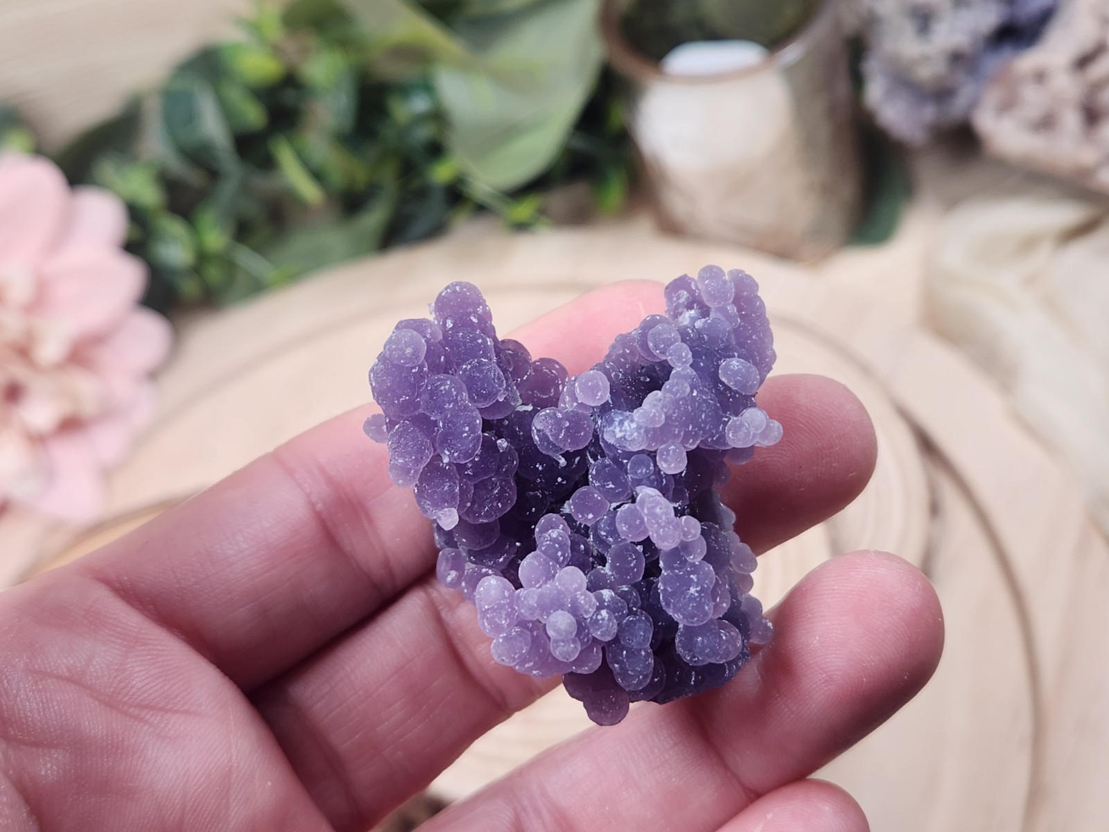 30g Deep Purple Grape Agate Cluster, Botryoidal Chalcedony, Indonesia | 1.75″ E