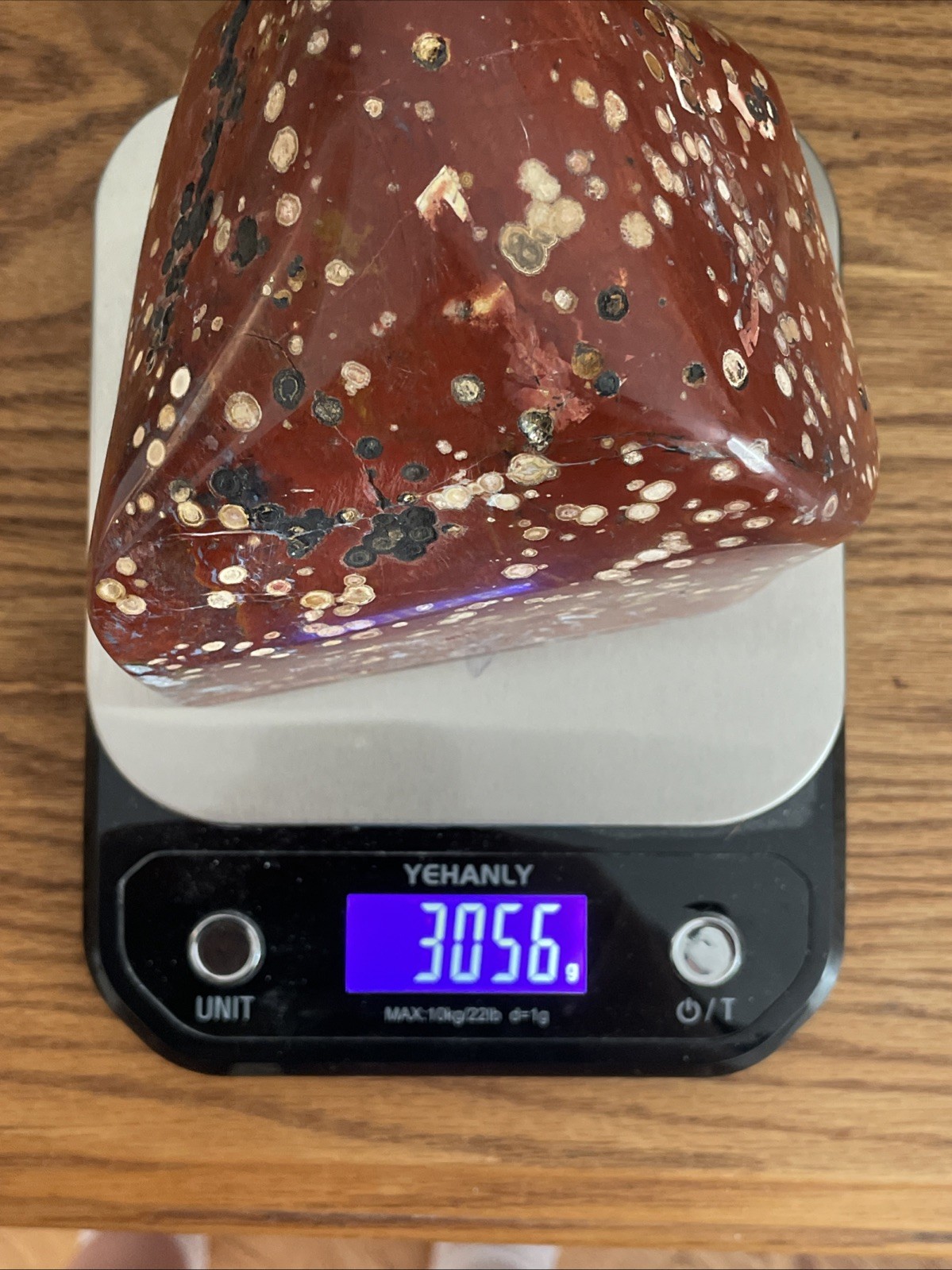LARGE Red orbicular Jasper / 3056g / Hand Carved And Polished / Cabochon