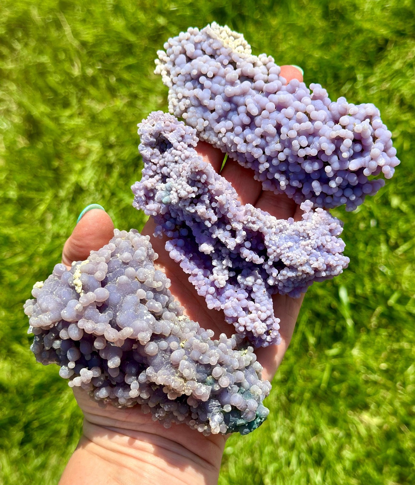 Raw Grape Agate Stone (Purple Botryoidal Chalcedony) from Indonesia
