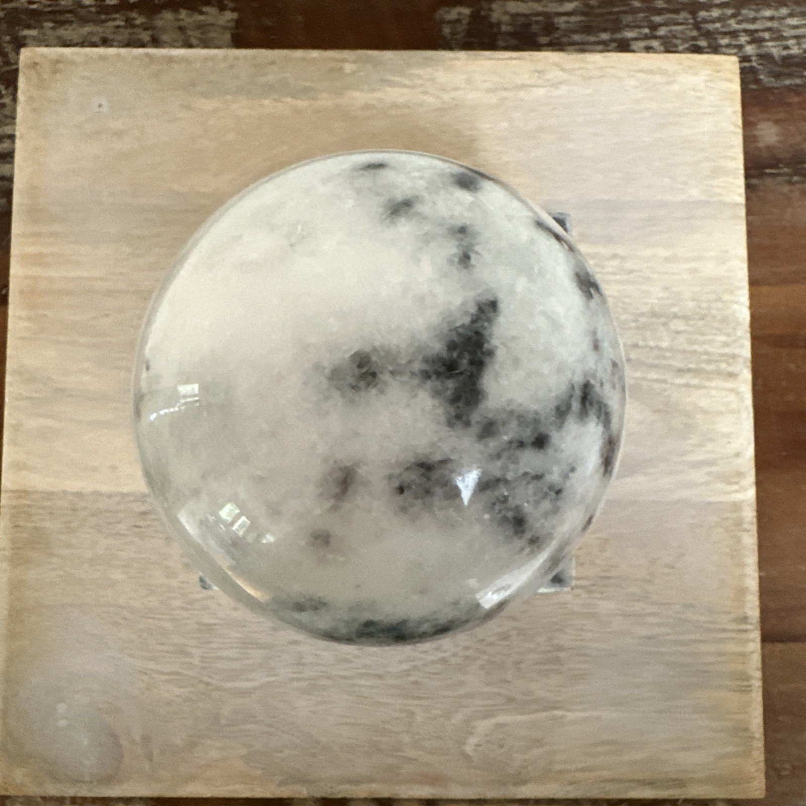 Marble Cube Sphere Swirled Stone Fused Sculpture Modern Minimalist Bookend Decor