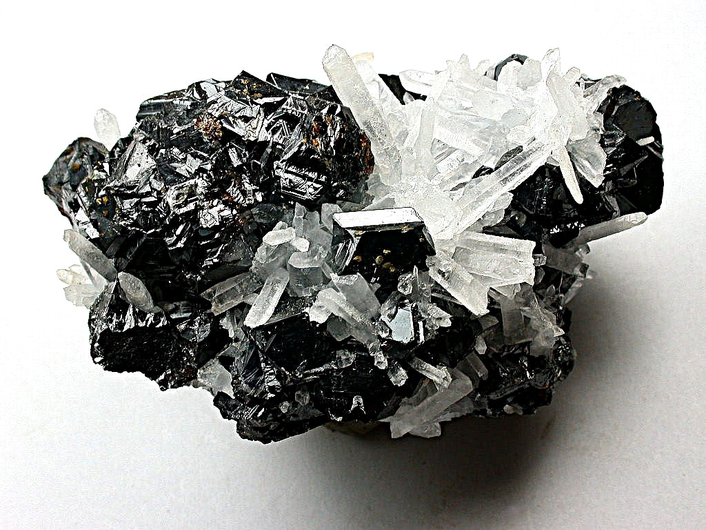MINERALS : SPHALERITE, PYRITE, AND QUARTZ XTL COMBINATION FROM ANIMON MINE, PERU