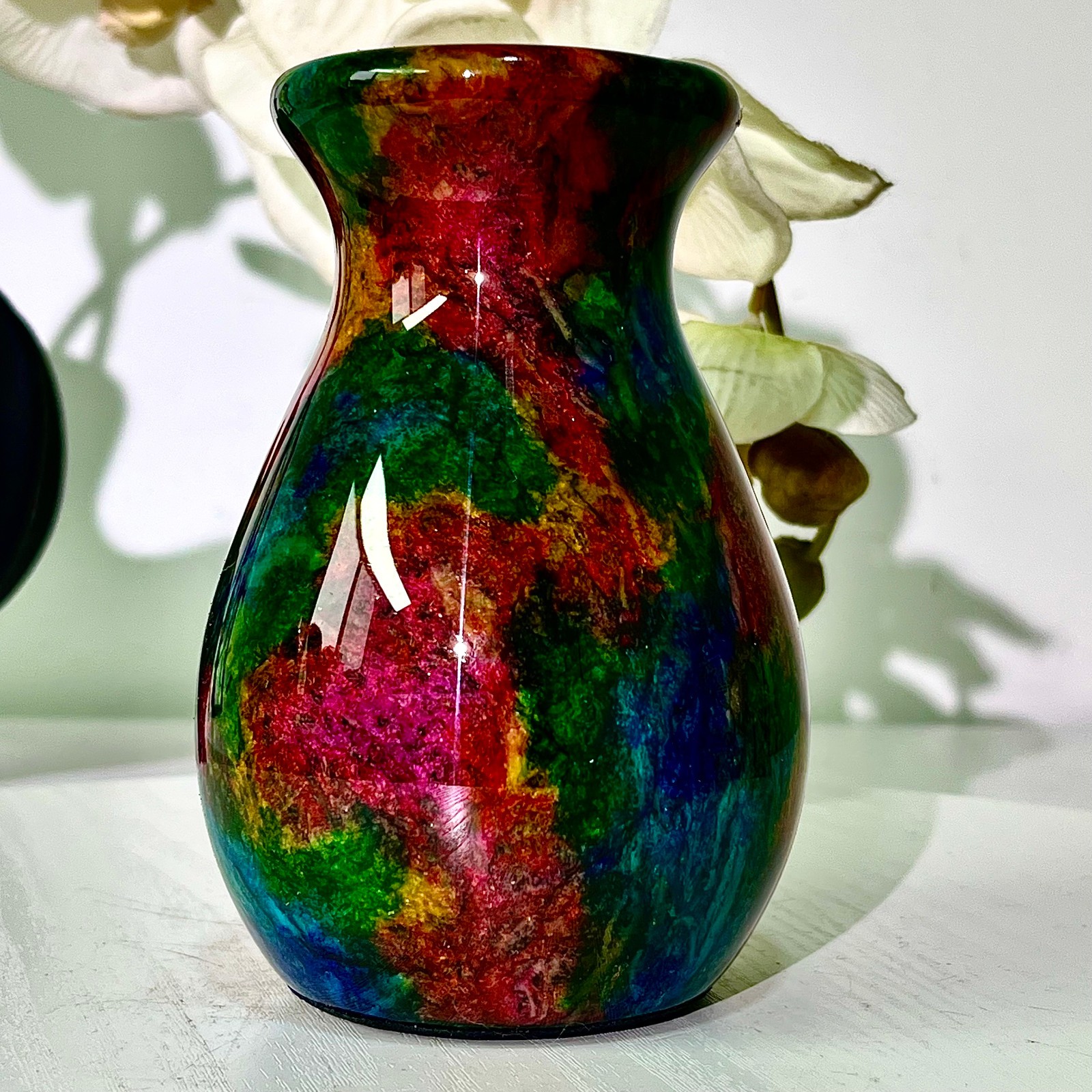 497G Natural “Seven Colors Jade” vase specimen -Taiwan China