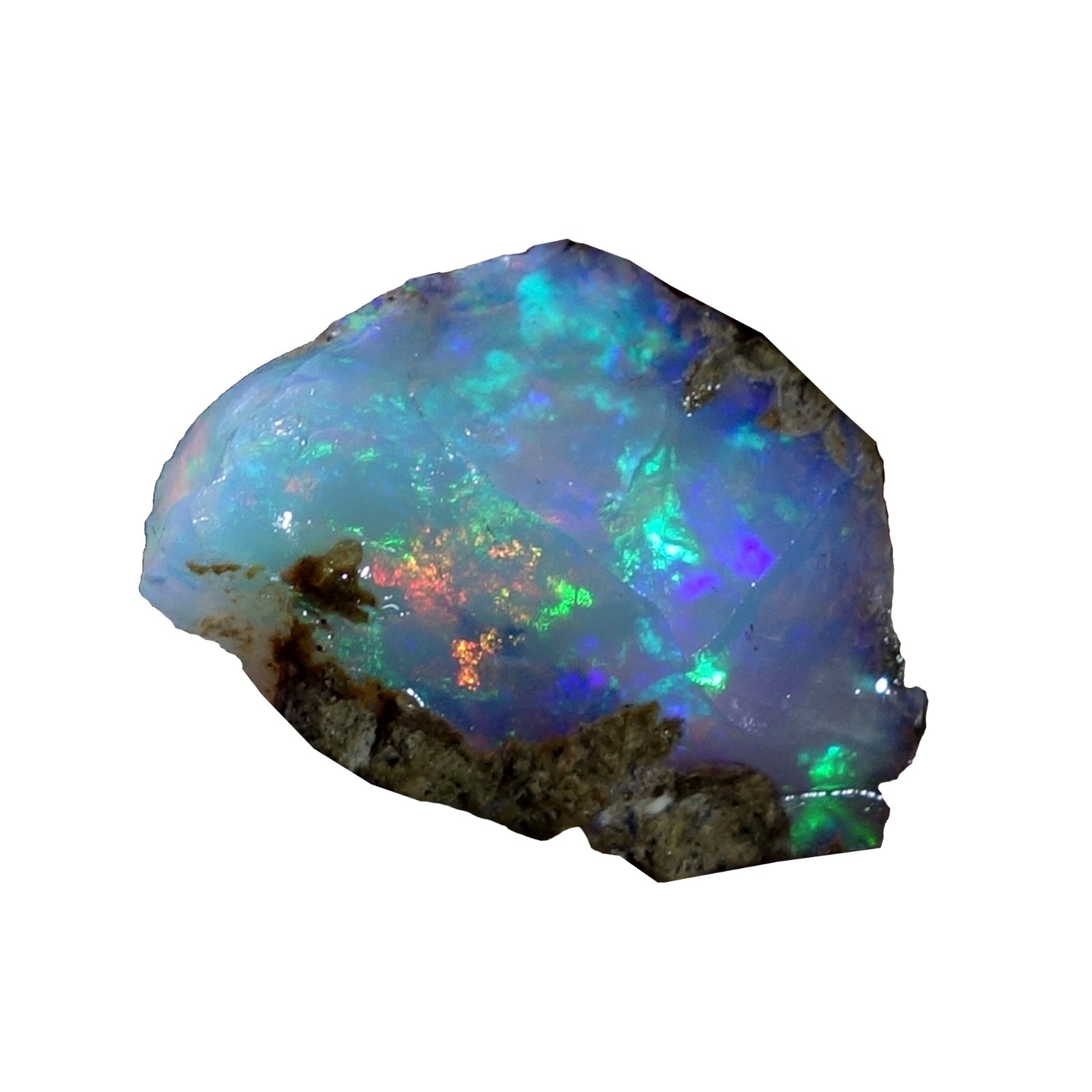 AA+ Ethiopian Dry Opal Rough Entreated Welo Opal Multi Fire Color Flash 07.60Cts