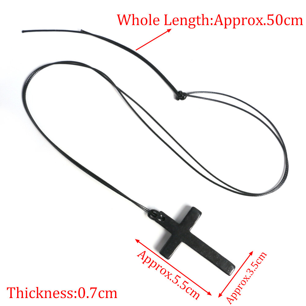 Shungite Stone Christian Cross Pendant Crystal Necklace – EMF Protection Healing