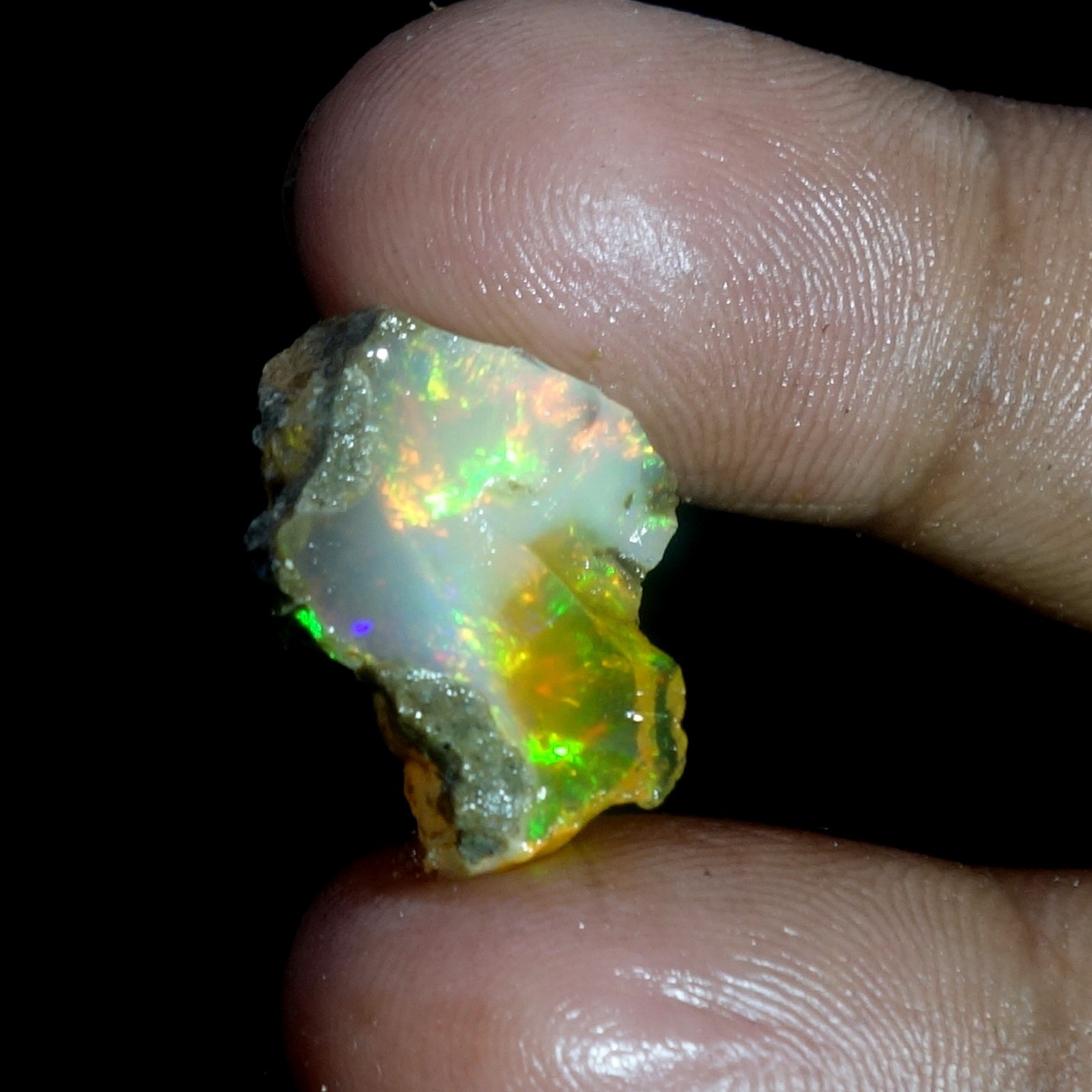 AA+ Ethiopian Oli Opal Rough Entreated Welo Opal Multi Fire Color Flash 11.00Cts
