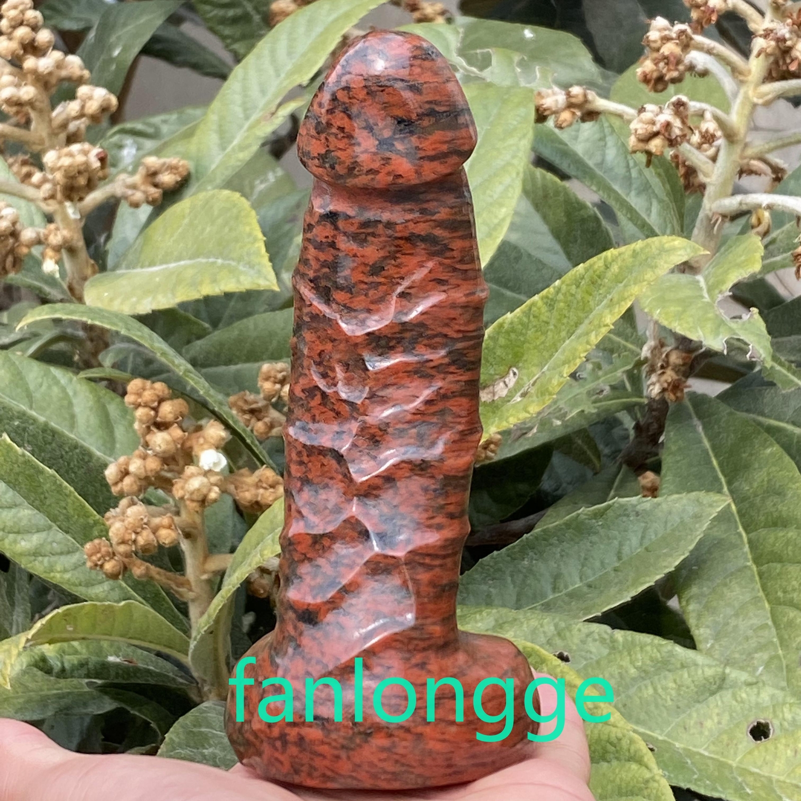 6in Wholesale Natural Sesame red male penis Quartz Crystal Carved Figurines 1pc