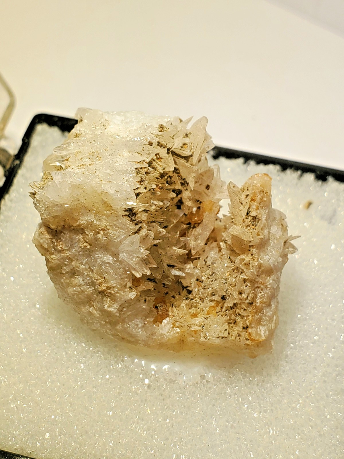 Thumbnail Death Valley Colemanite Crystal Specimen Labeled Borate Matrix Cluster