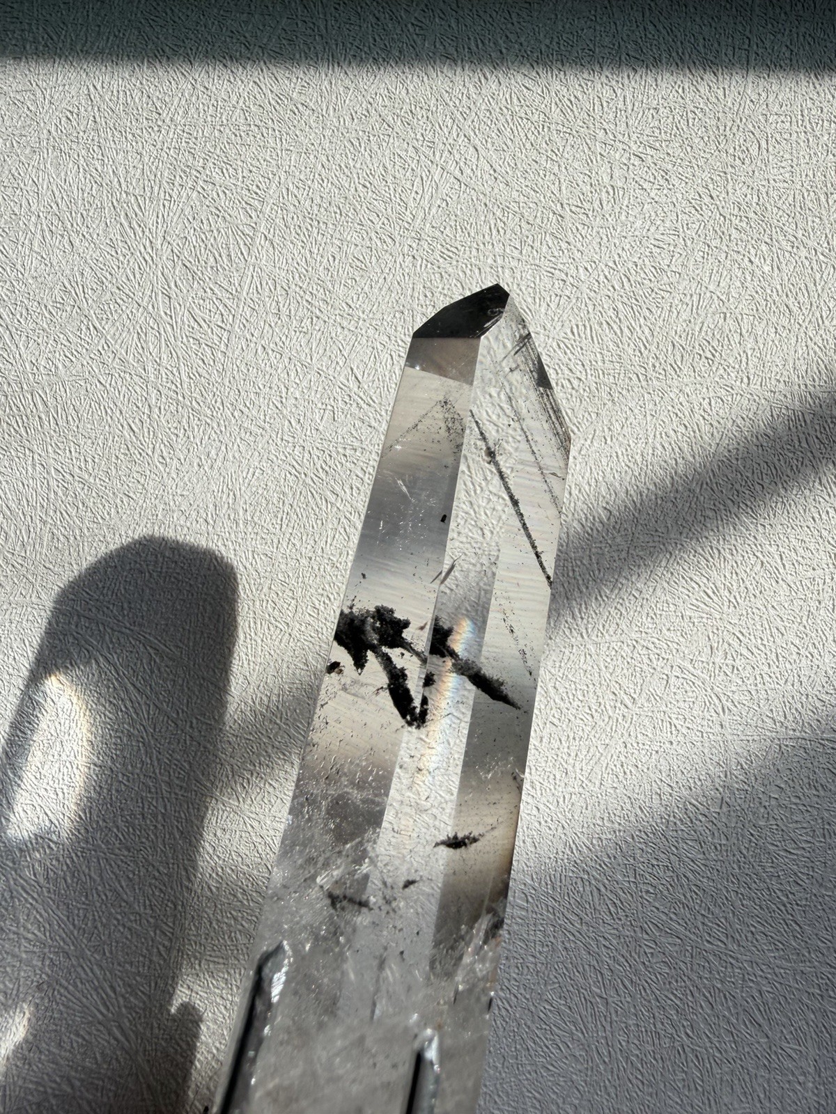 Brazil Lemurian Quartz with Black Scenic Inclusions | Semi-Polished High Clarity