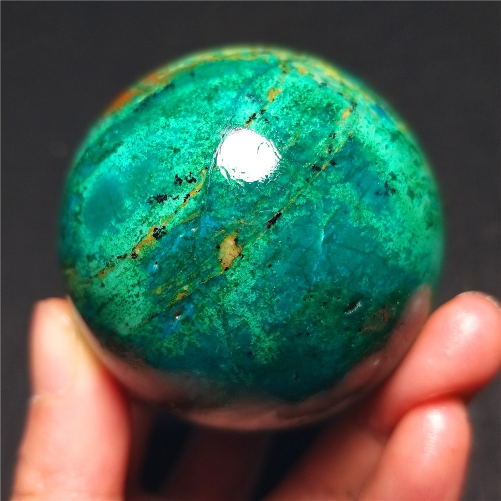 RARE 173.3G Natural Malachite Turquoise Blue Copper Ore Symbiotic Ball QQ206