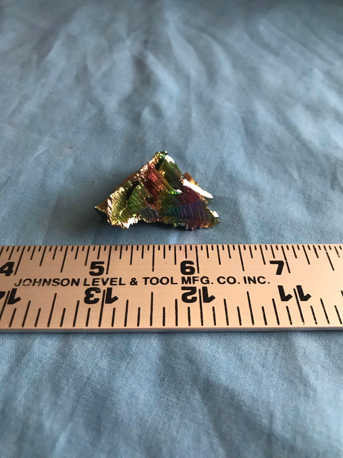 Pretty .89 Ounce 1-5/8” x 1-1/4” x 5/8” Piece of Rainbow Bismuth Crystals