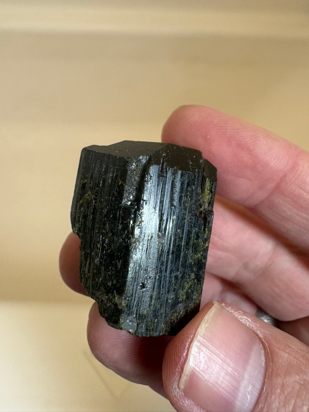 Epidote, twinned xtl, Prince of Wales island, Alaska, USA, ex Doug Toland