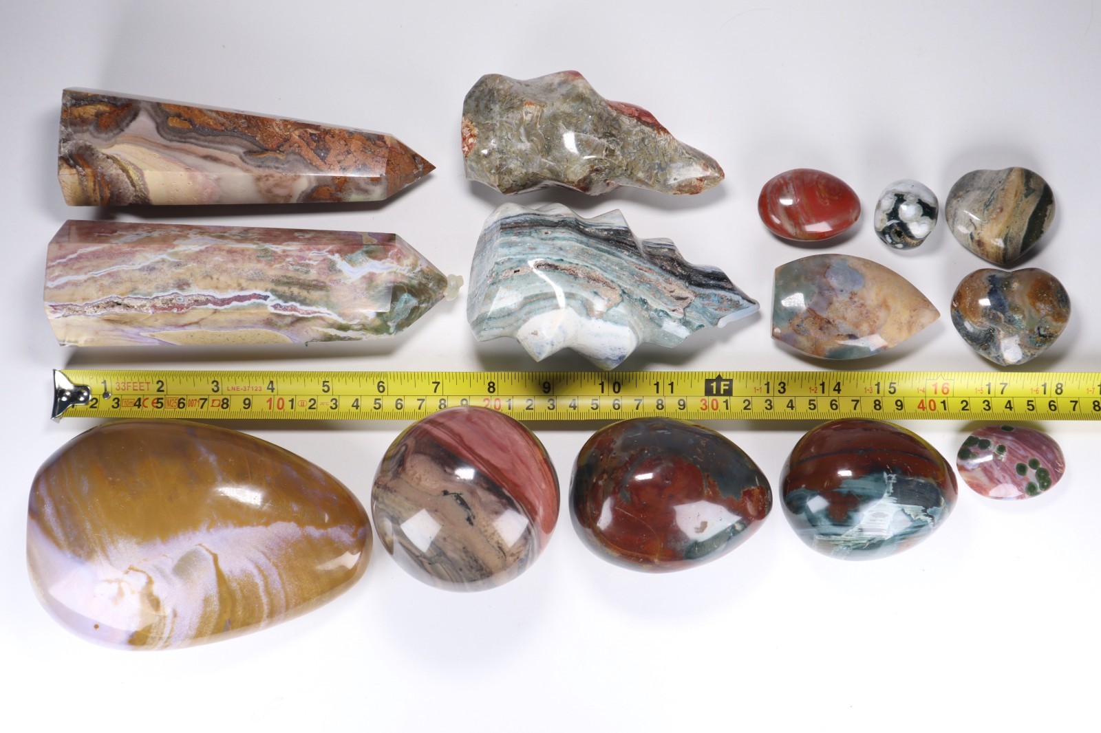 HUGE Polished JASPER CRYSTALS Collection – 12.5 lbs Mixed Sea Jasper Polychrome