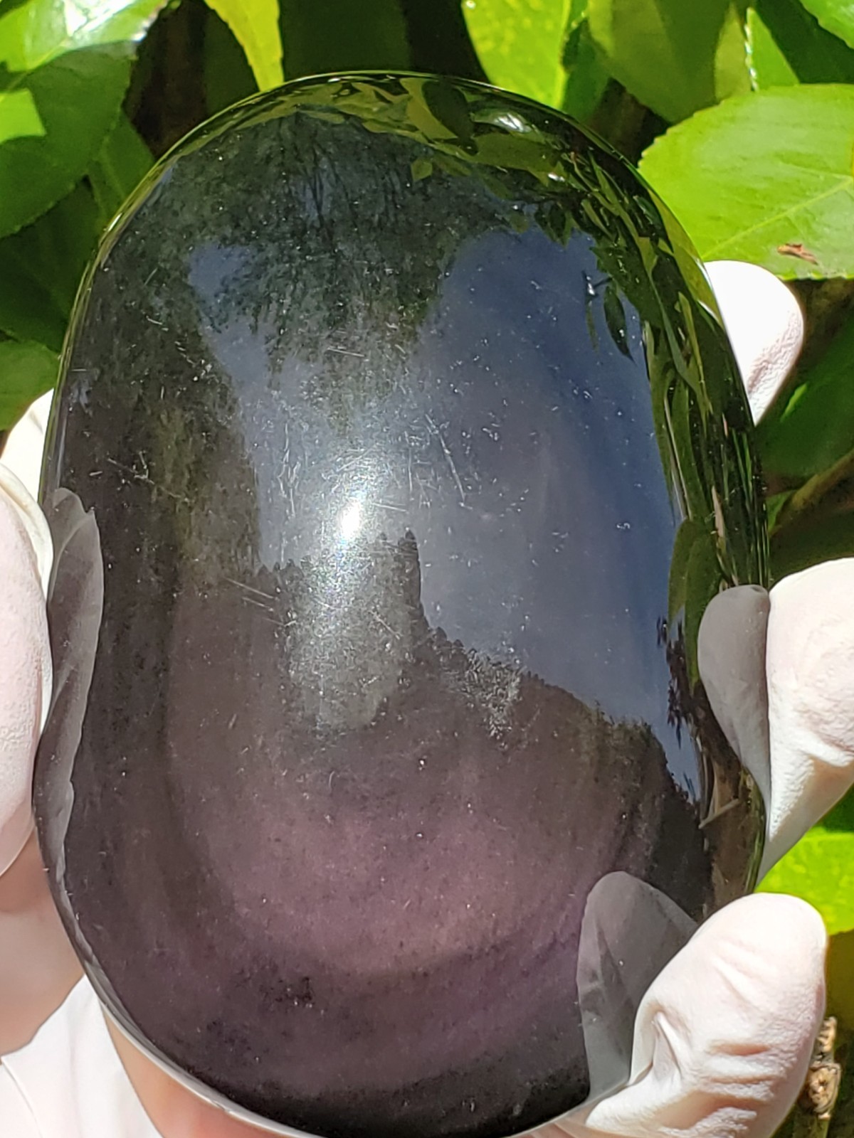 4.25″ Rainbow Obsidian Crystal Free Form Puffy Oval, 324g or 11.4 oz