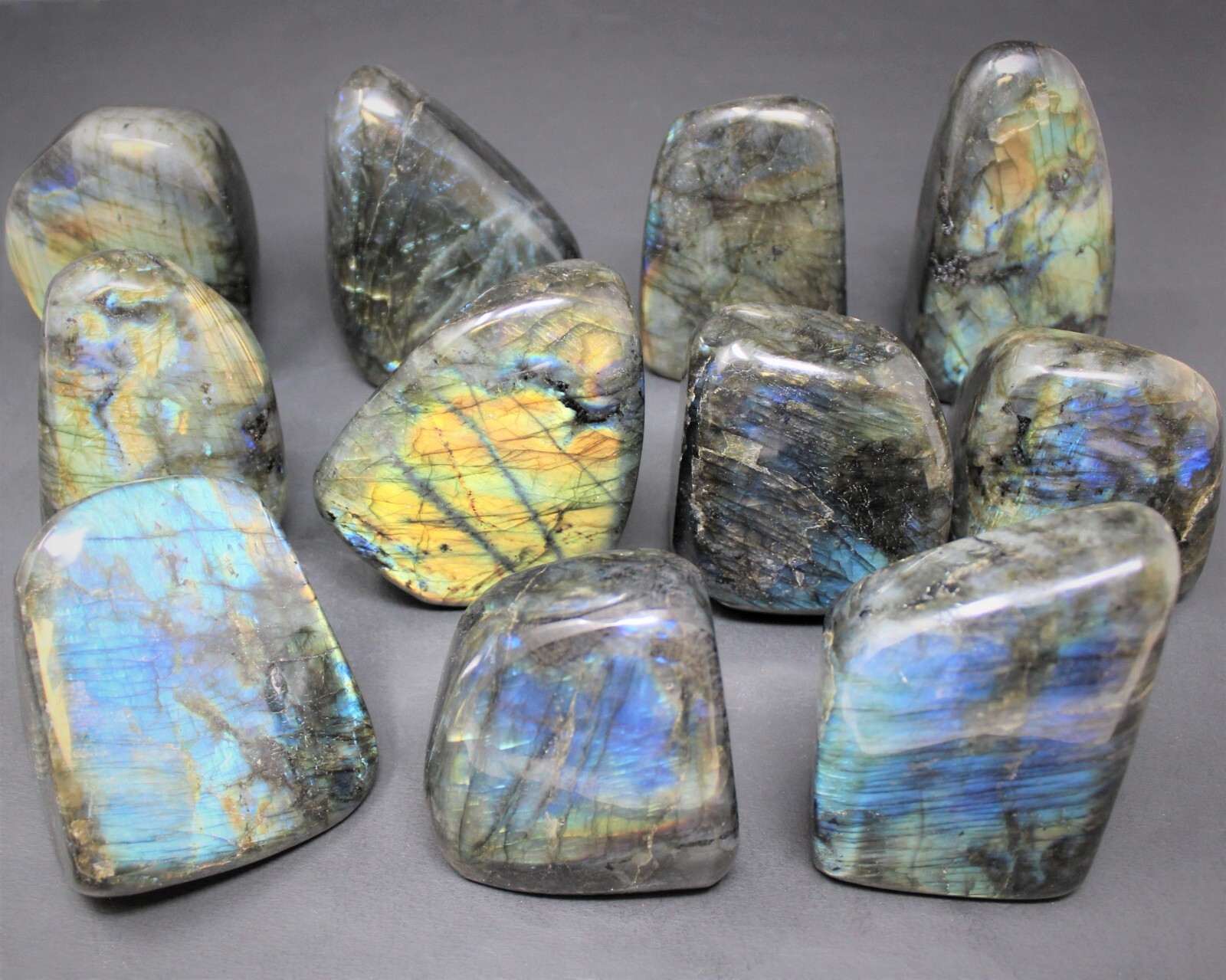 Polished Labradorite Freeform, 3 – 4 oz Flashy Labradorite Crystals (Home Decor)