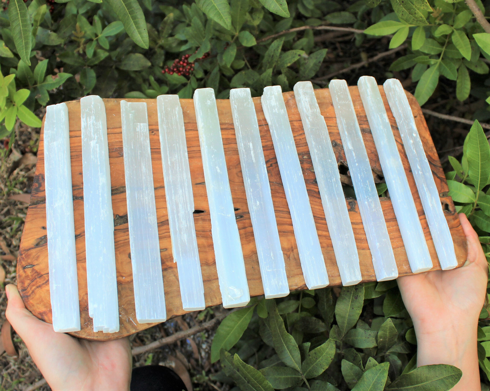 5 lb Bulk Wholesale Lot 7″ – 8″ Selenite Logs Crystal Sticks Wand Blade 5 Pounds