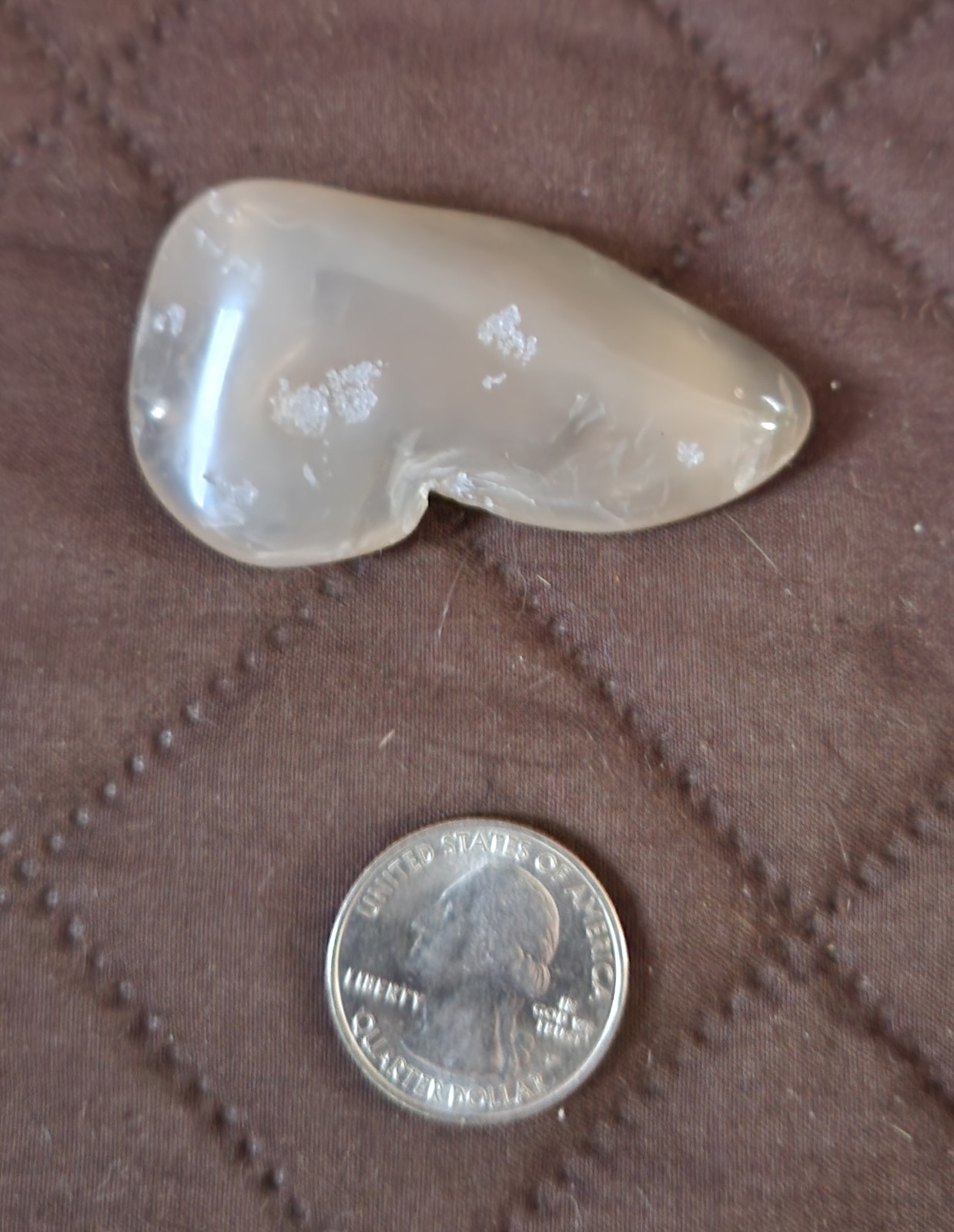 Tumbled Polished Piece Of Flint From Texas, 2-3/8″ x 1-1/4″, Light Grays
