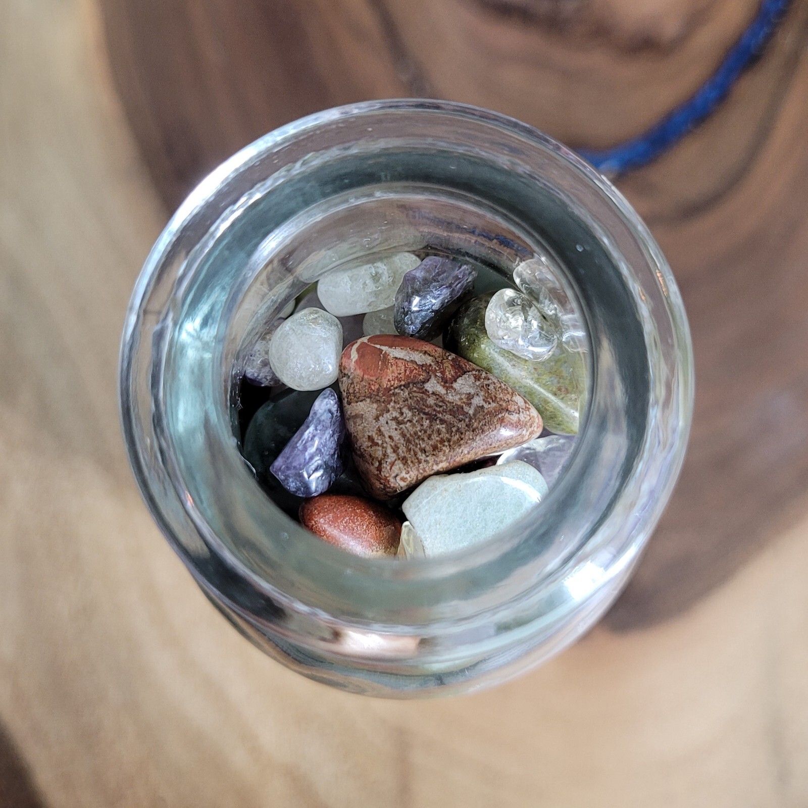 4oz Mixed Crystal Tumbles/Chips in Apothecary Vintage Glass Jar Wagner Spice