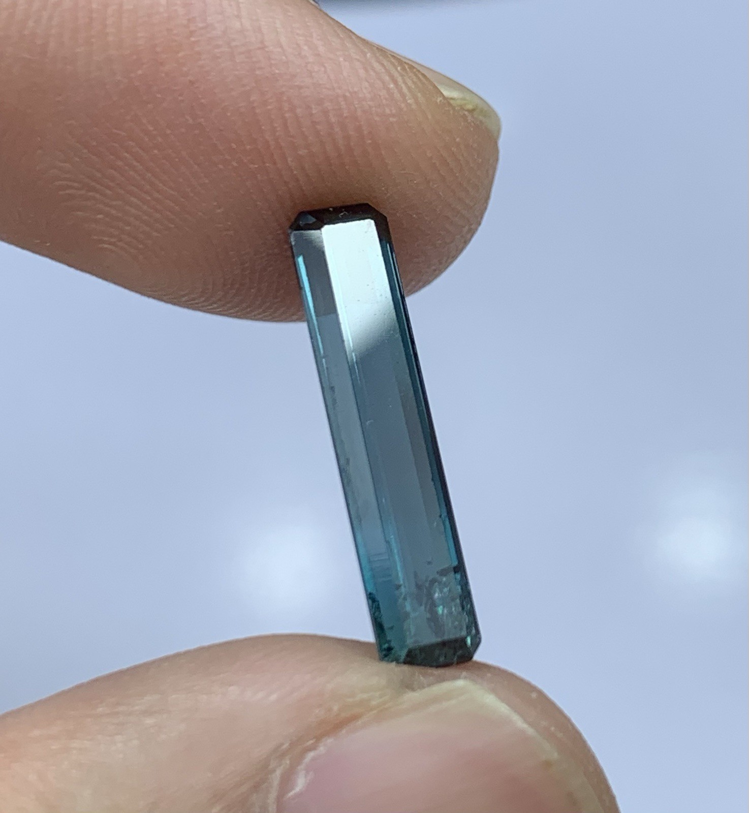 3.15 Carats Blue Tourmaline Faceted Gemstone From Afghanistan.