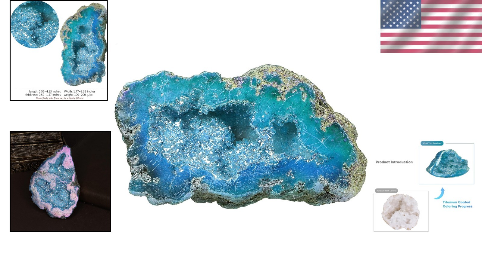 Elegant Quartz Geode Cluster with Velvet Bag – Perfect Gift for Crystal Lovers