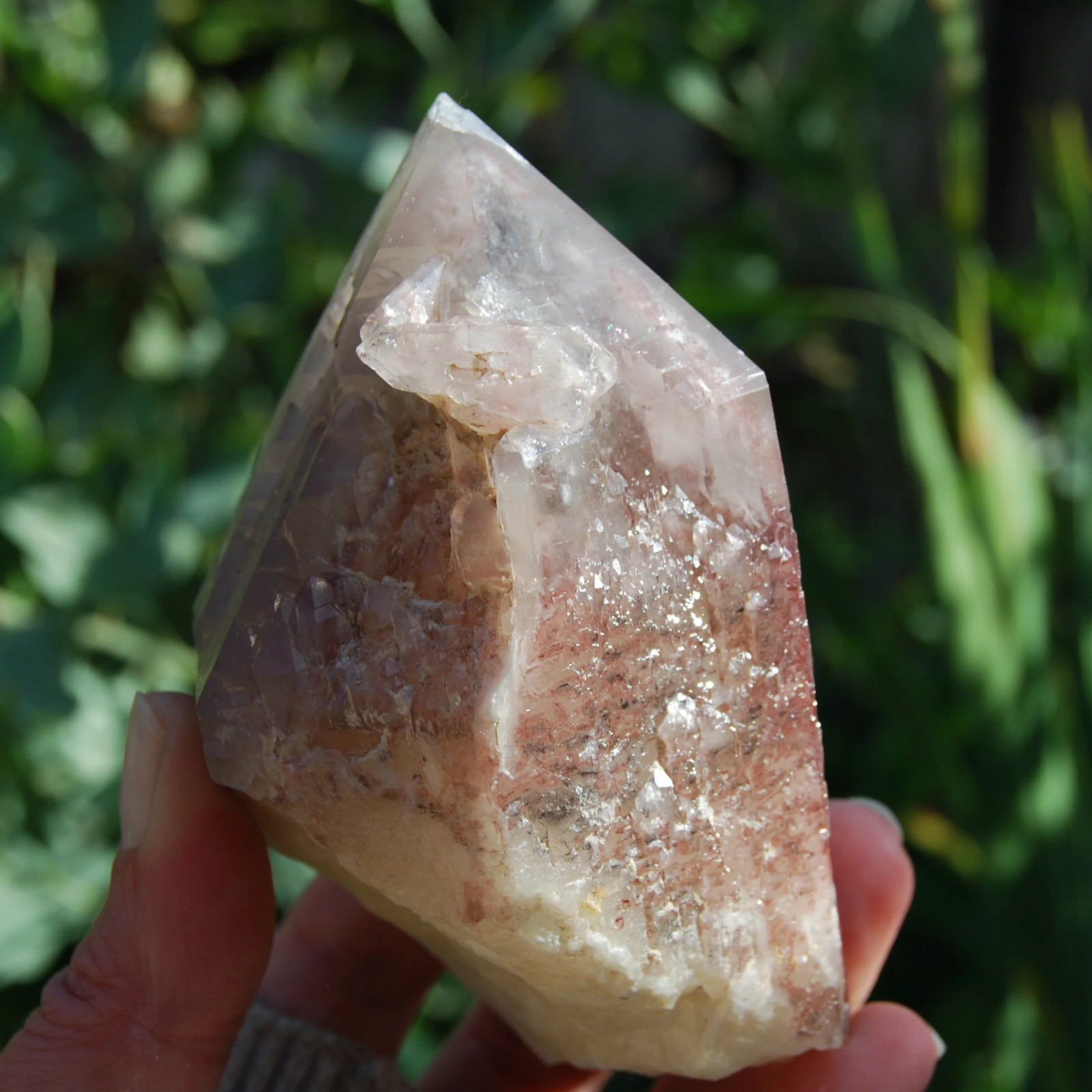 4.25in 1lb XL Hematoid Quartz Crystal Cathedral Point, Record Keepers, Raw Red H