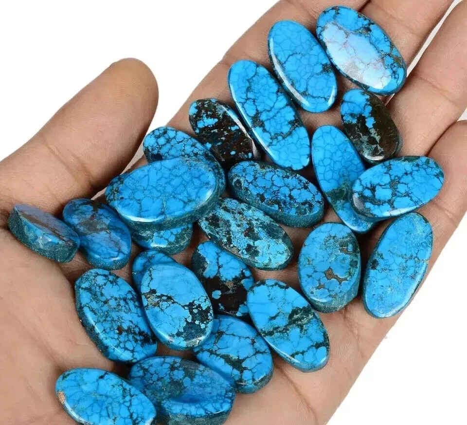 500 CT Natural Spiderweb Turquoise Oval Blue Untreated Arizona Gemstone Lot