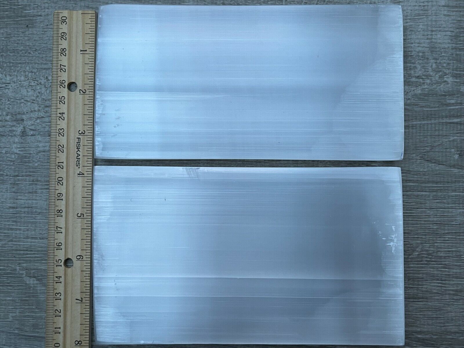 Large Selenite Charging Plate -8×4 Inch Polished Selenite Slab, Selenite Tile