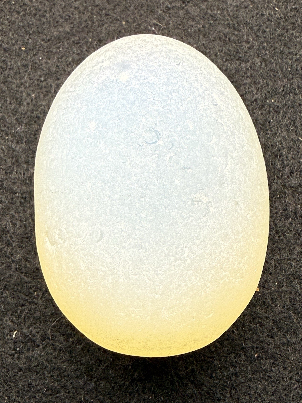 Frosted Opalite Magic Egg 3” Tall. Changes Colors With Light. 8” Diam. Healing