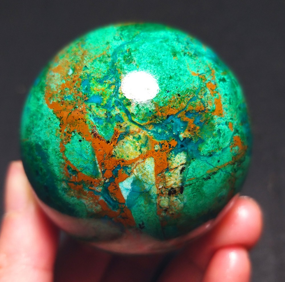 RARE 173.3G Natural Malachite Turquoise Blue Copper Ore Symbiotic Ball QQ206