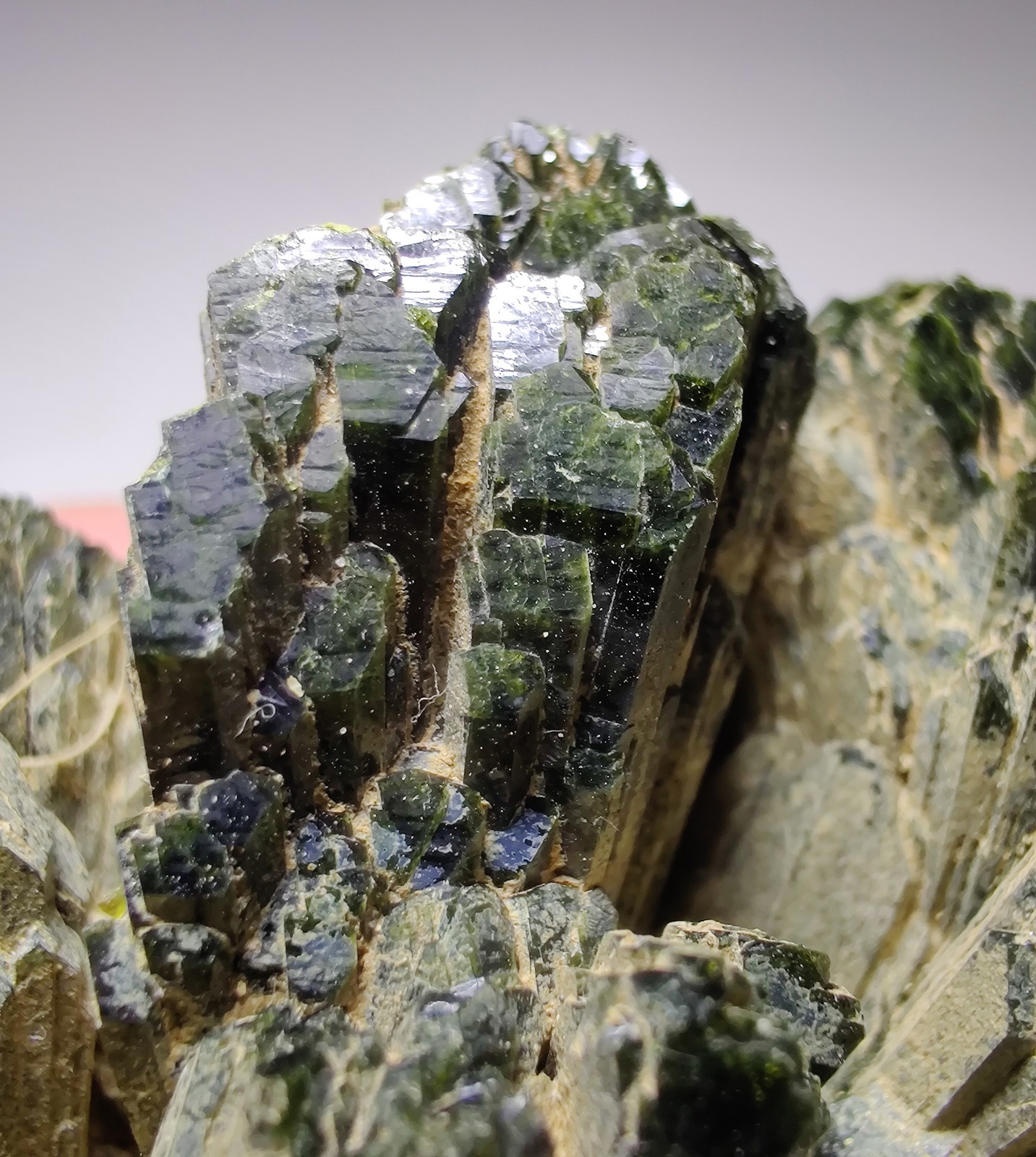 Epidote crystals, nice display specimen. Madagascar. 223 grams.