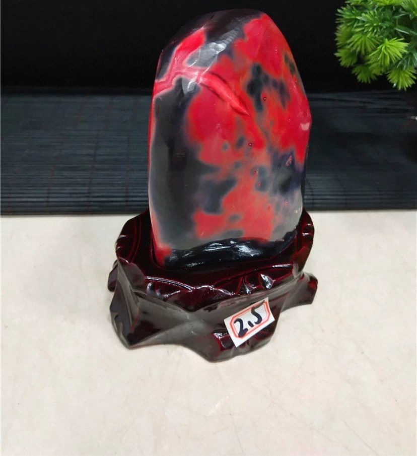 2.75LB Natural madagascar agate quartz crystal decoration Mineral specimen+stand