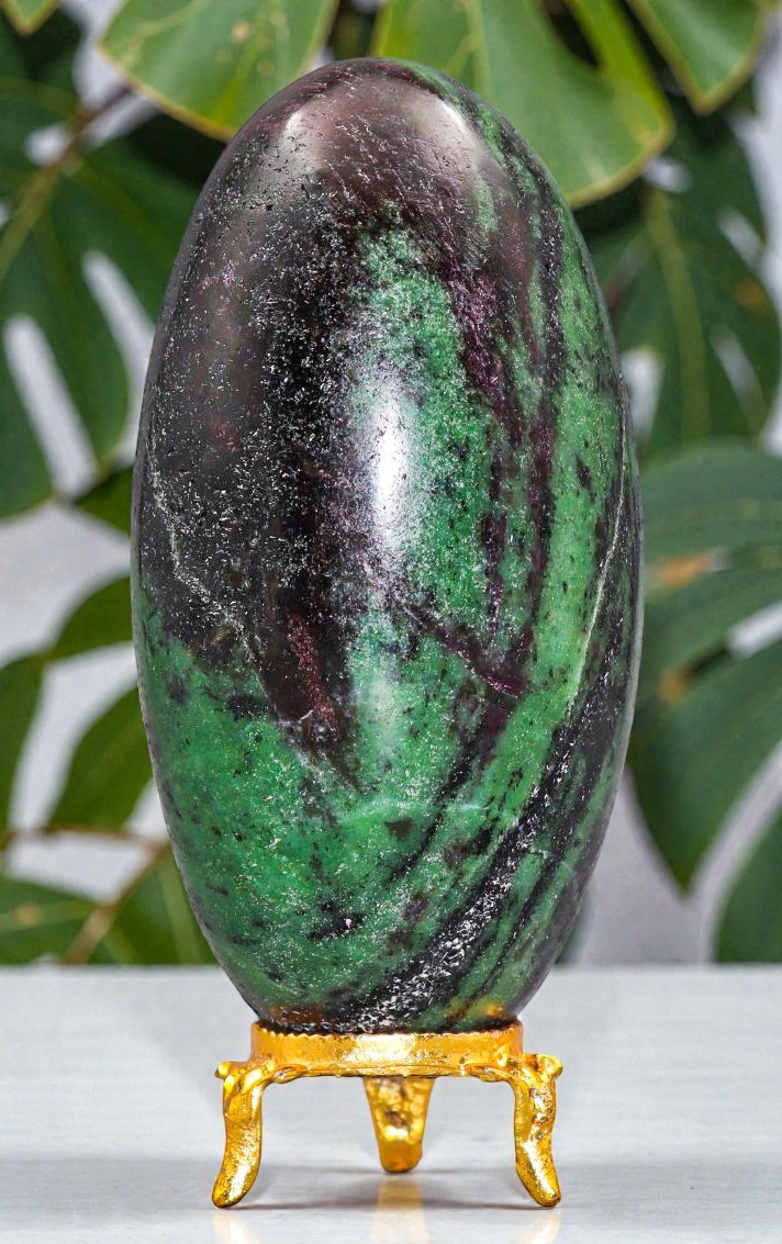 Green RUBY ZOISITE Crystal Anyolite Healing Reiki Energy Gemstone Lingam 105mm
