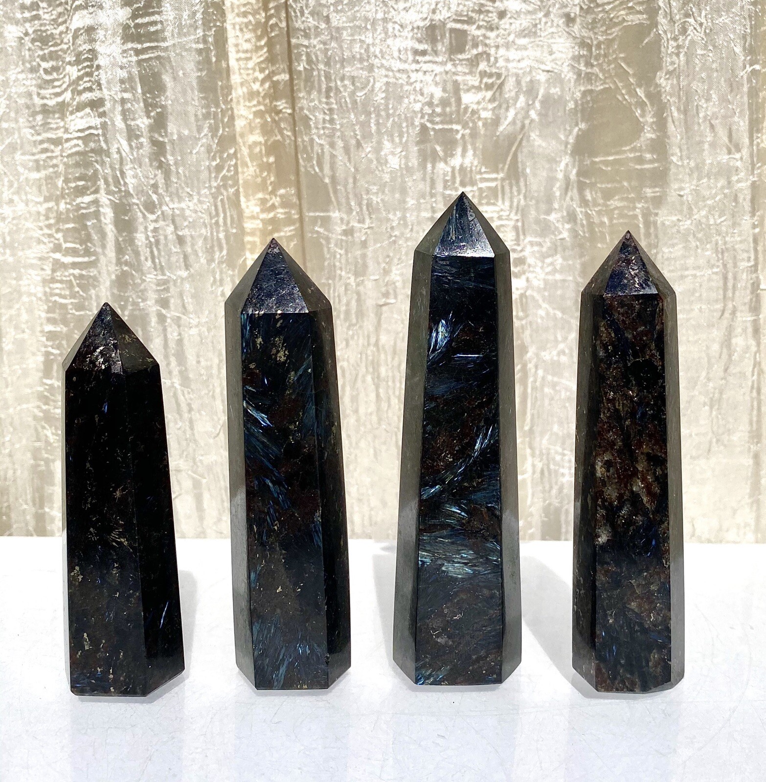 Wholesale Lot 2 Lb Natural Astrophyllite Obelisk Tower Point Crystal Healing