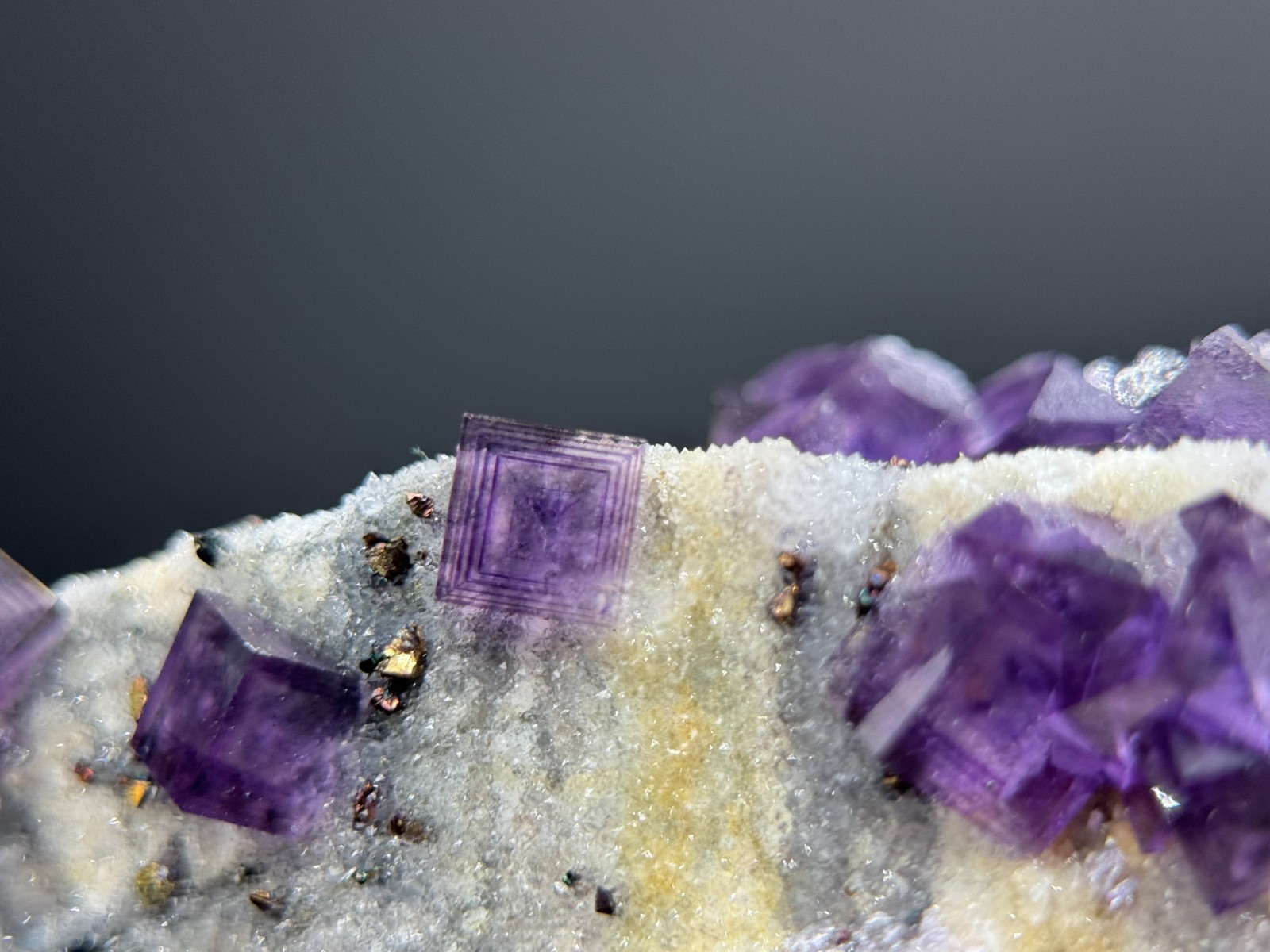 Simply Incredible!! INSANE zoned cubic purple fluorite-FLUORESCENT! Anhui, China