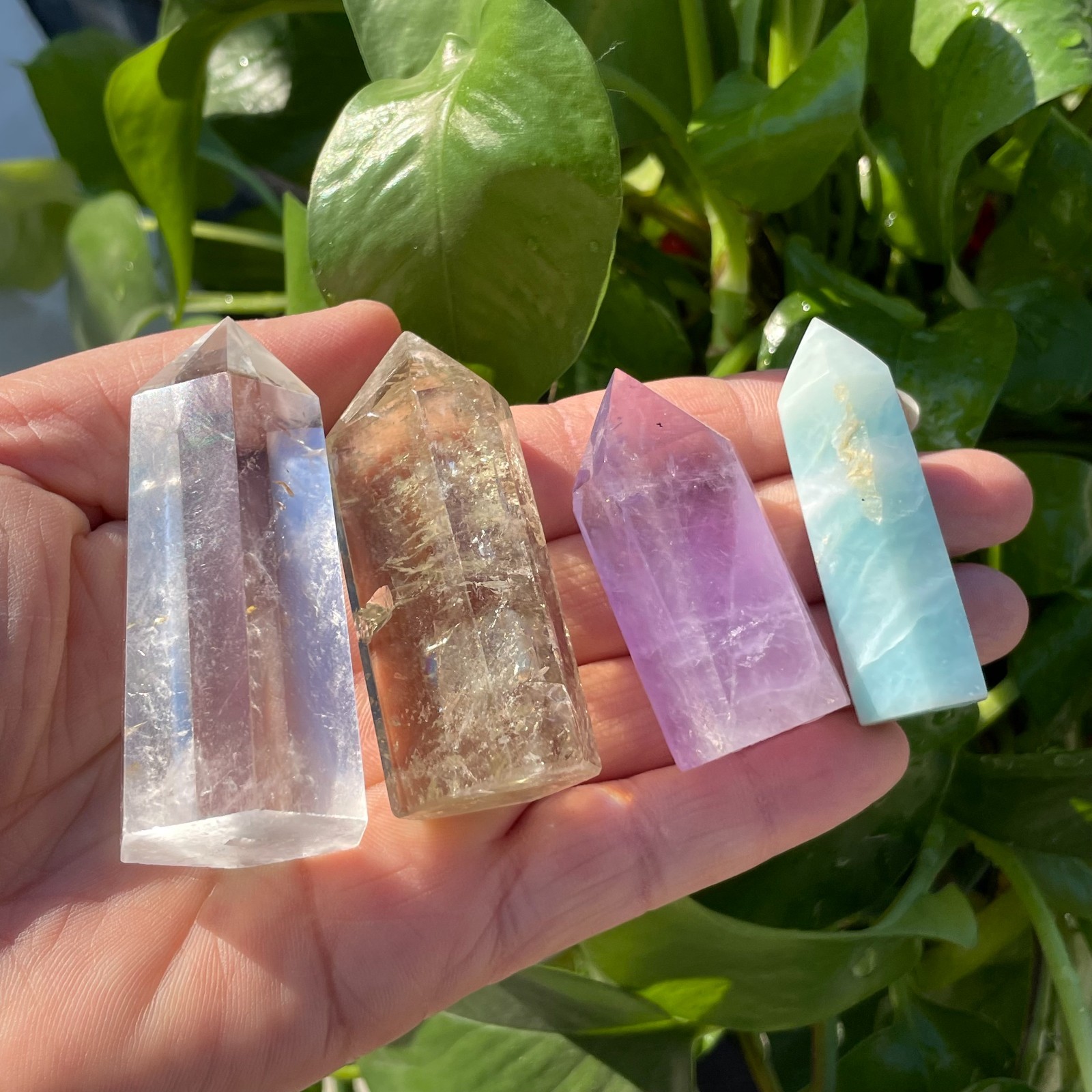 16pcs A LOT Natural quartz obelisk crystal WAND point healing random