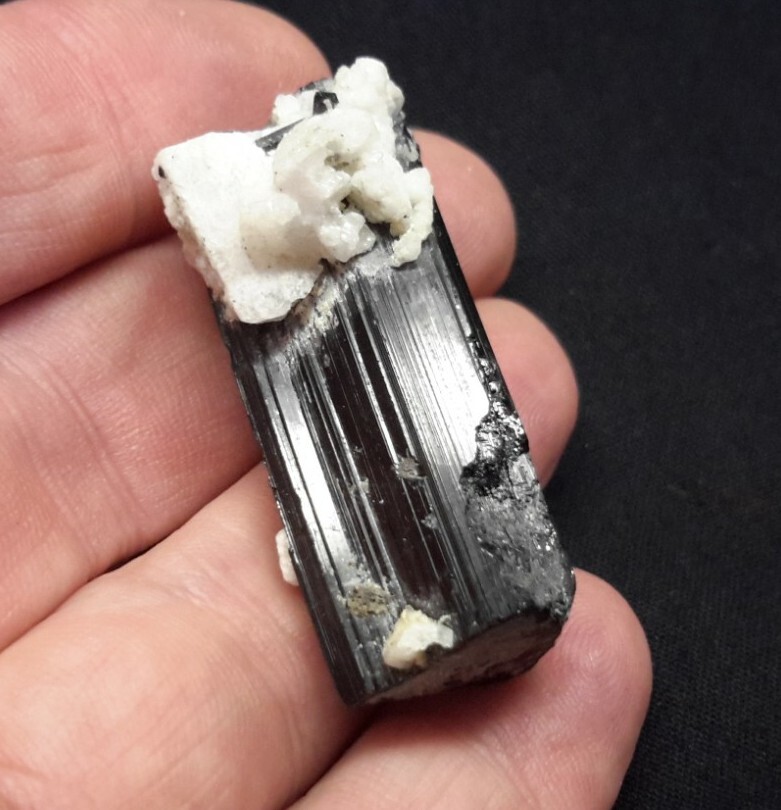 40mm BLACK TOURMALINE with QUARTZ from Stak Bala, Pakistan