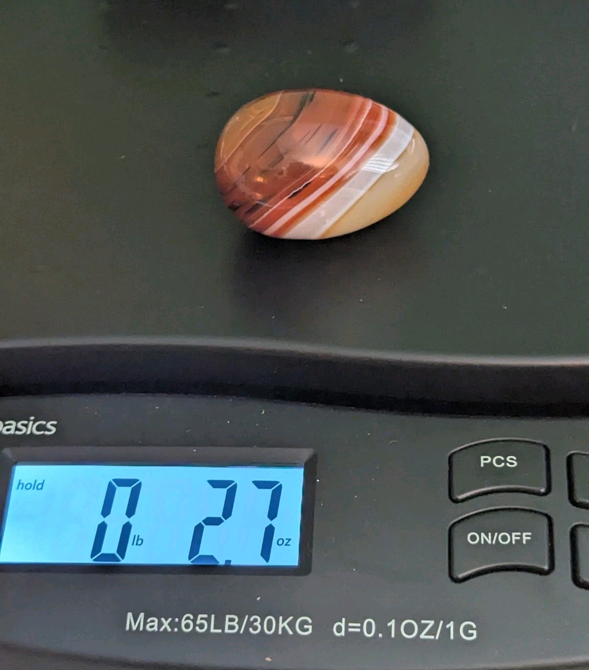 Banded Agate Polished Egg 2″ Natural Striped Stone w/ Stand Desk Display