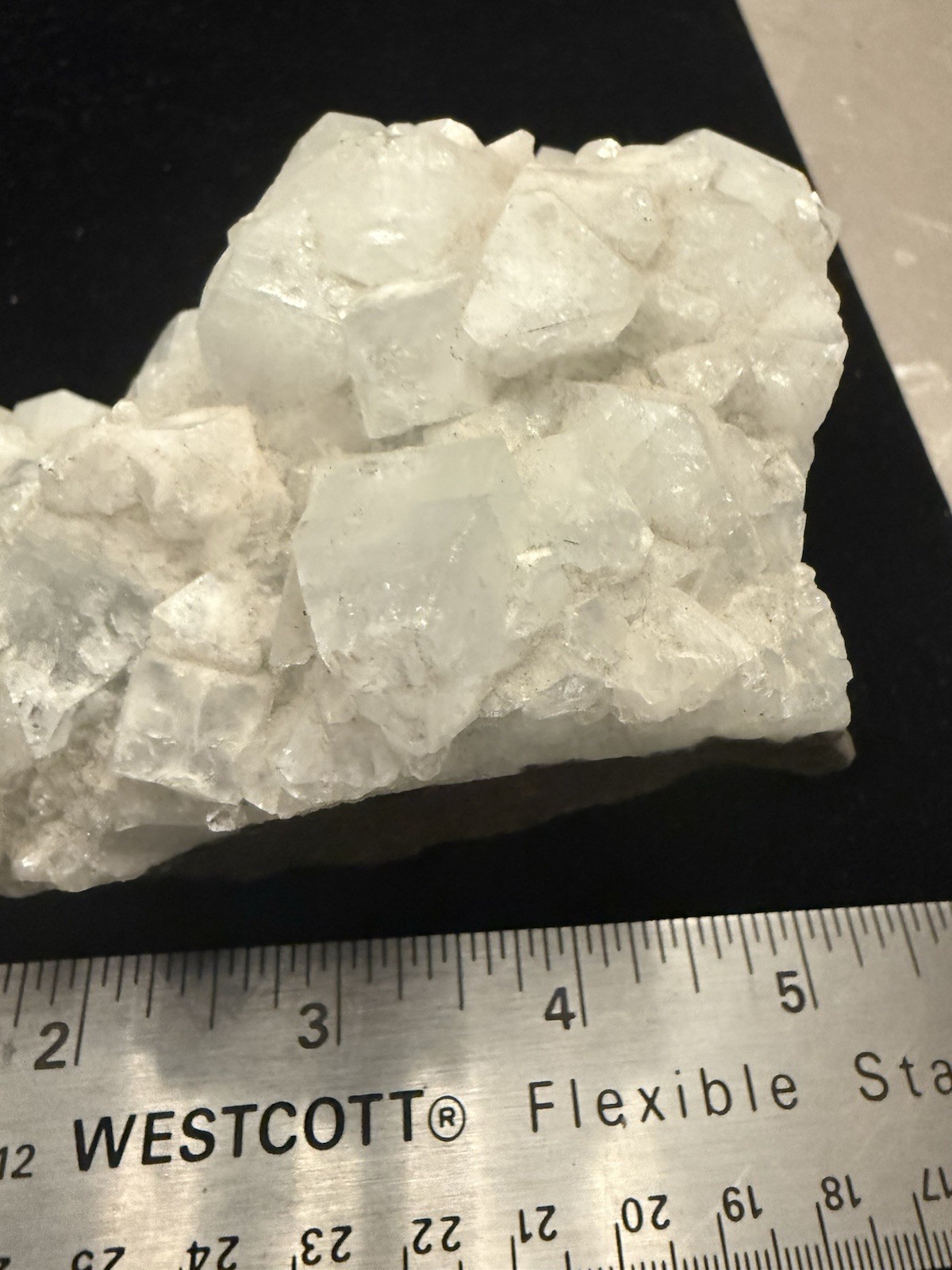 White Crystal Cluster on Matrix Rock Mineral Specimen Approx 5-6 in