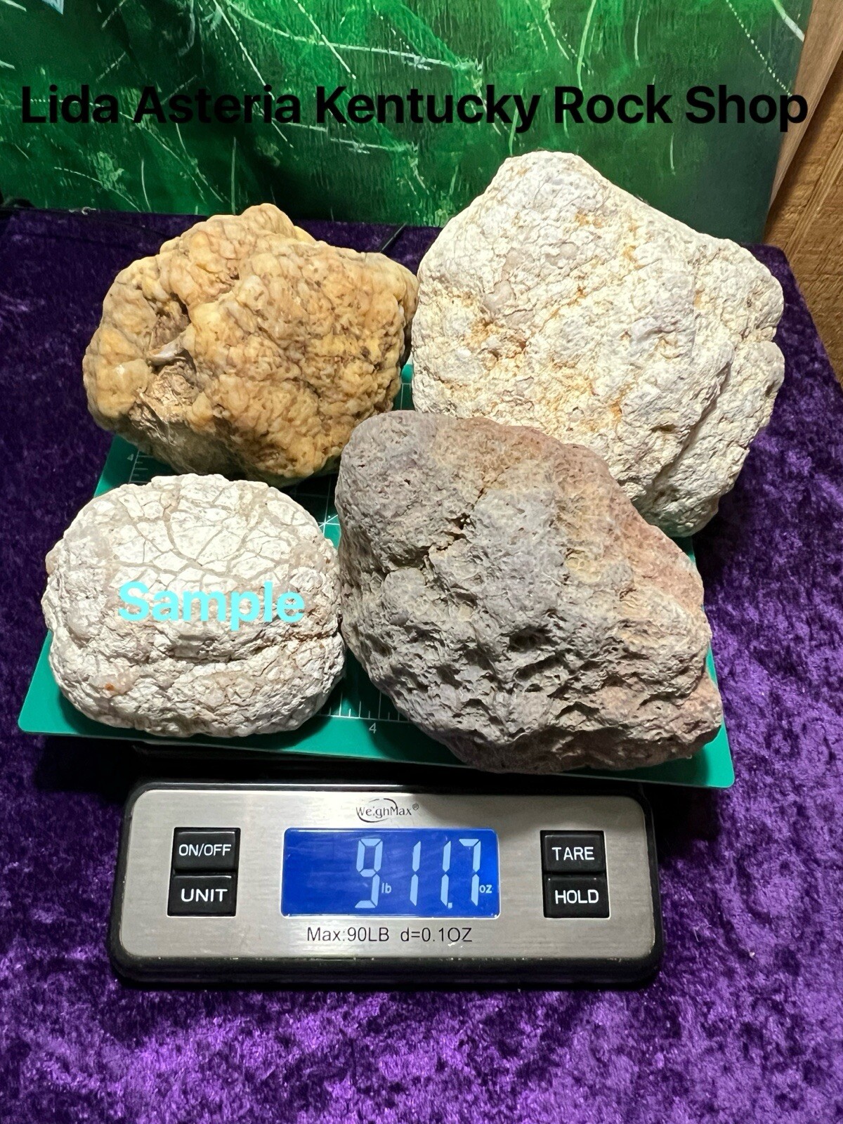 4 Unopened Geodes Large Uncut Semi to Solid Quartz Crystals Agate 9-10Lb Lot