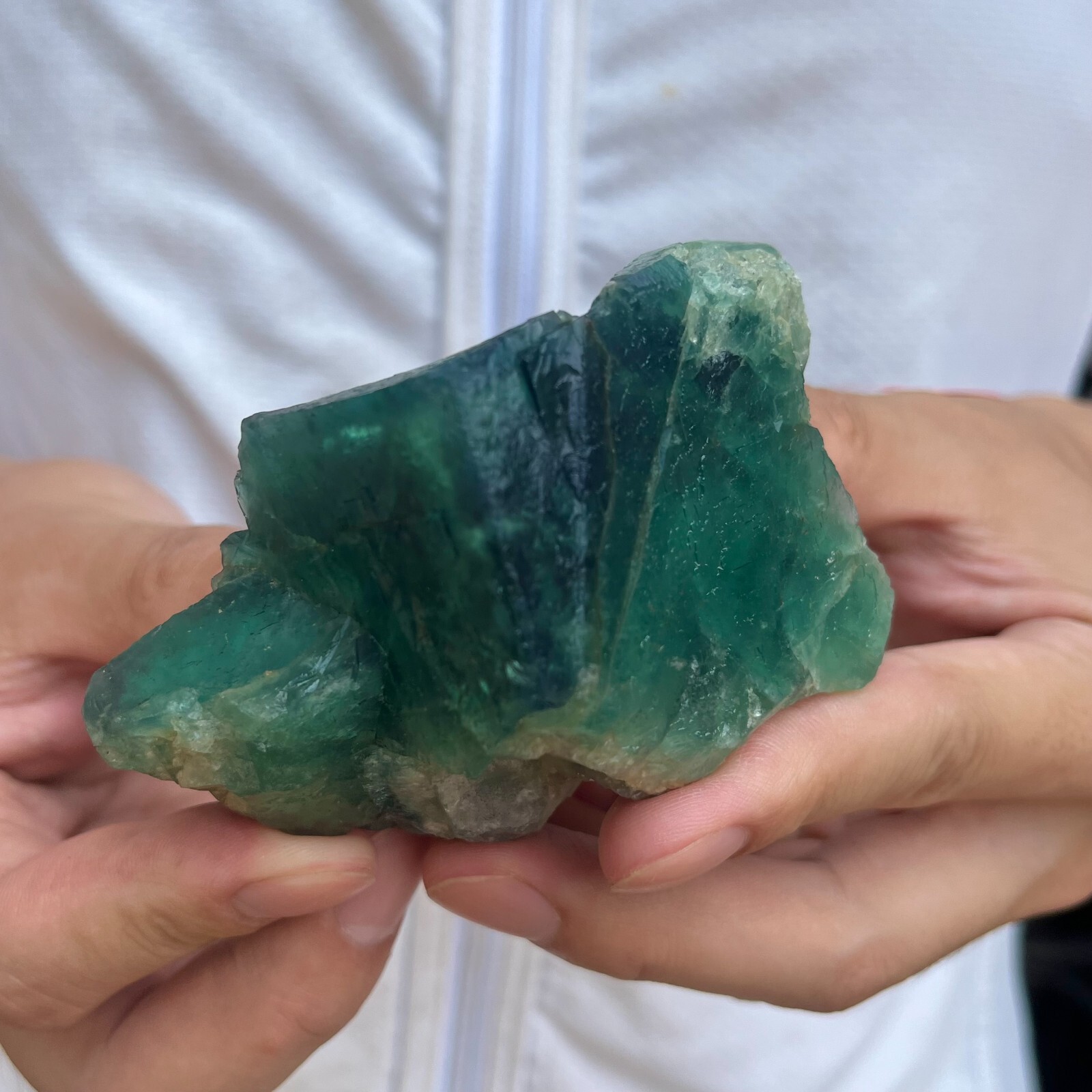 340g NATURAL Green Cube FLUORITE Quartz Crystal Cluster Mineral Specimen